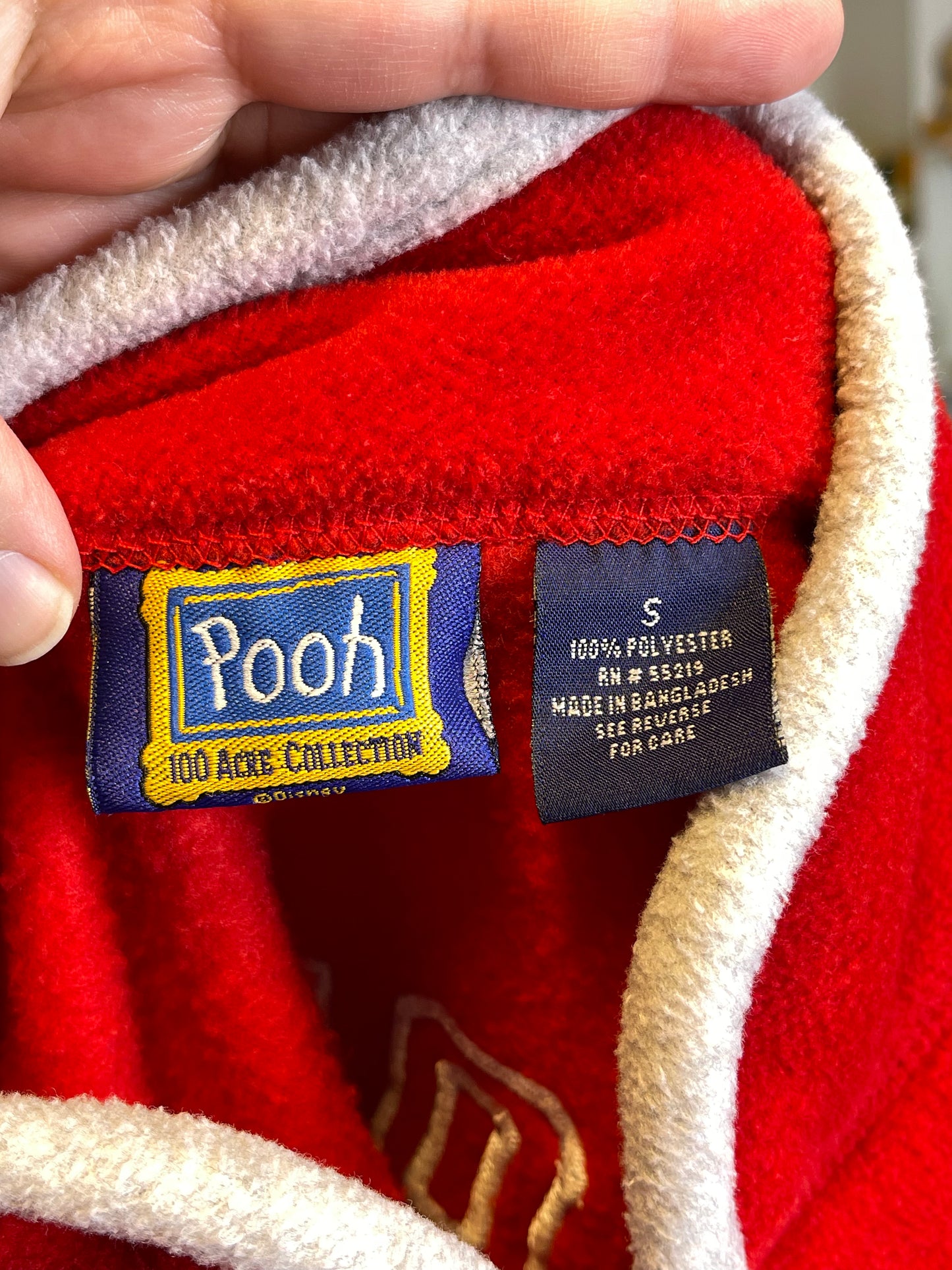 Vintage Red Fleece Winnie The Pooh Pullover Oversized Sweater Sz S