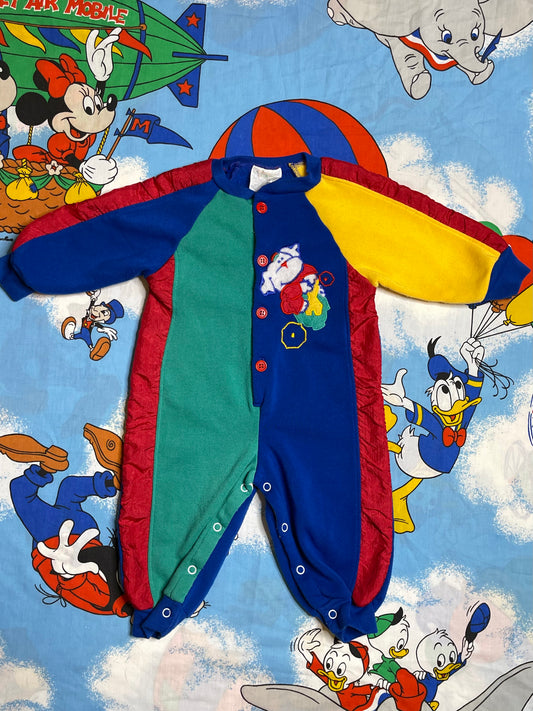 Vintage Colorful Multi-Color Patchwork Dog Baby / Toddler Onesie