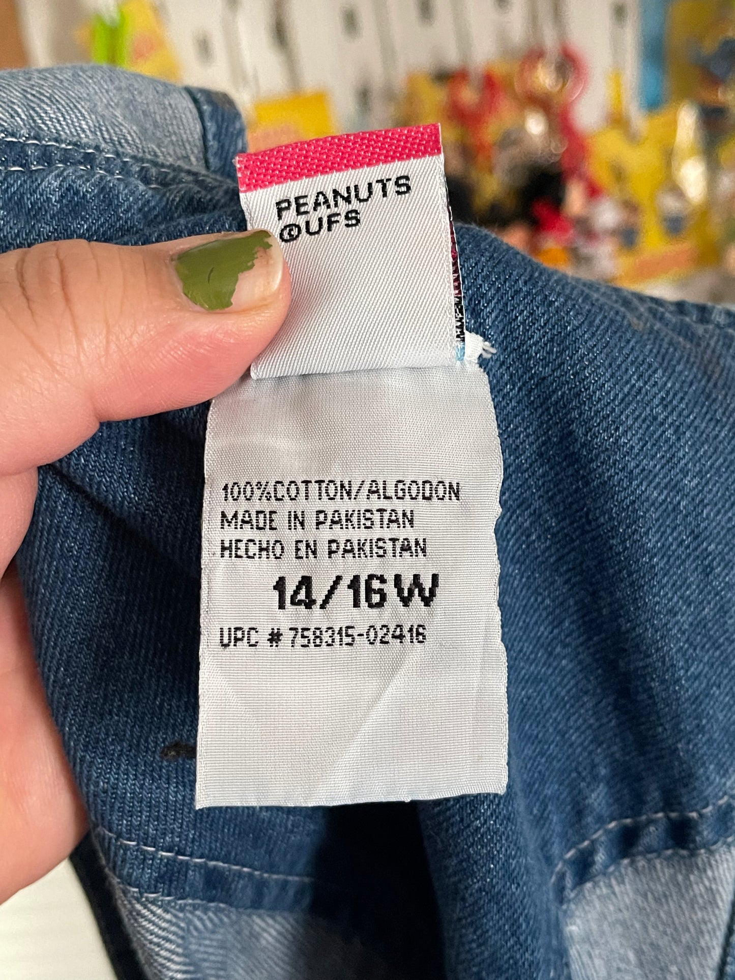 Vintage Snoopy Denim Overalls sz 14/16w