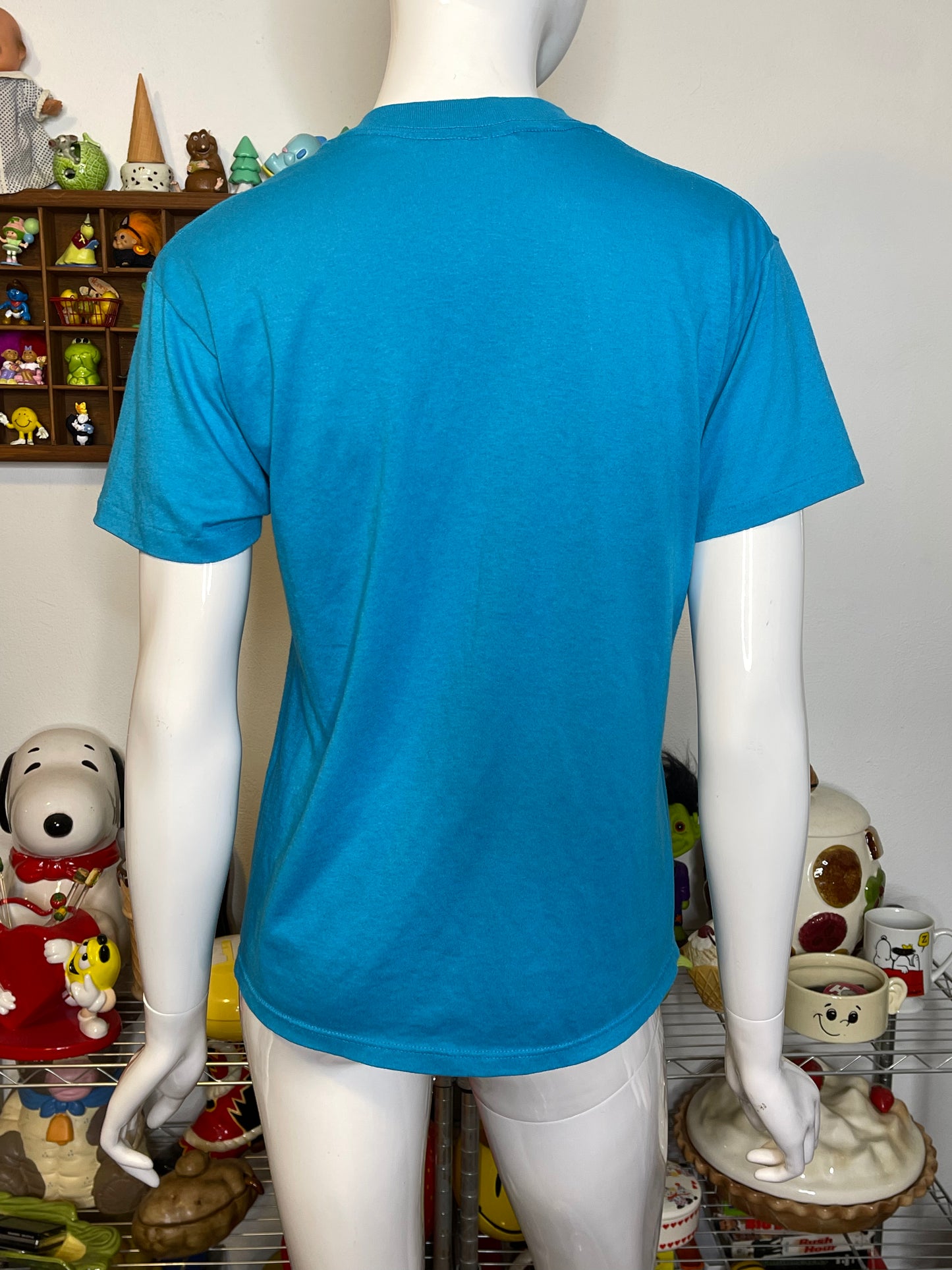 Vintage 80s Illinois Deer Blue Graphic Tee Sz S