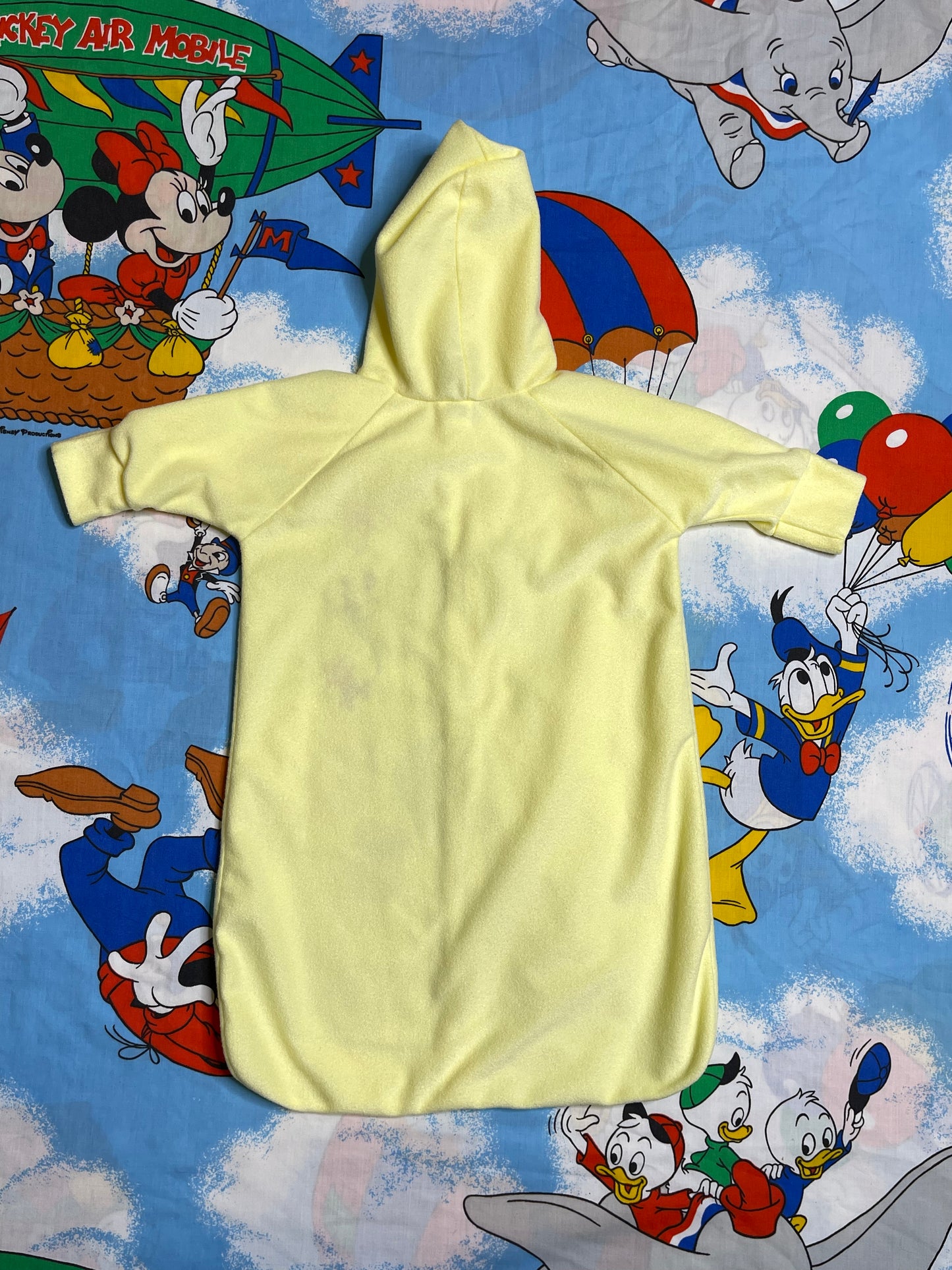Vintage Sears Animal Embroidered Yellow Sleep Sack Sz NB
