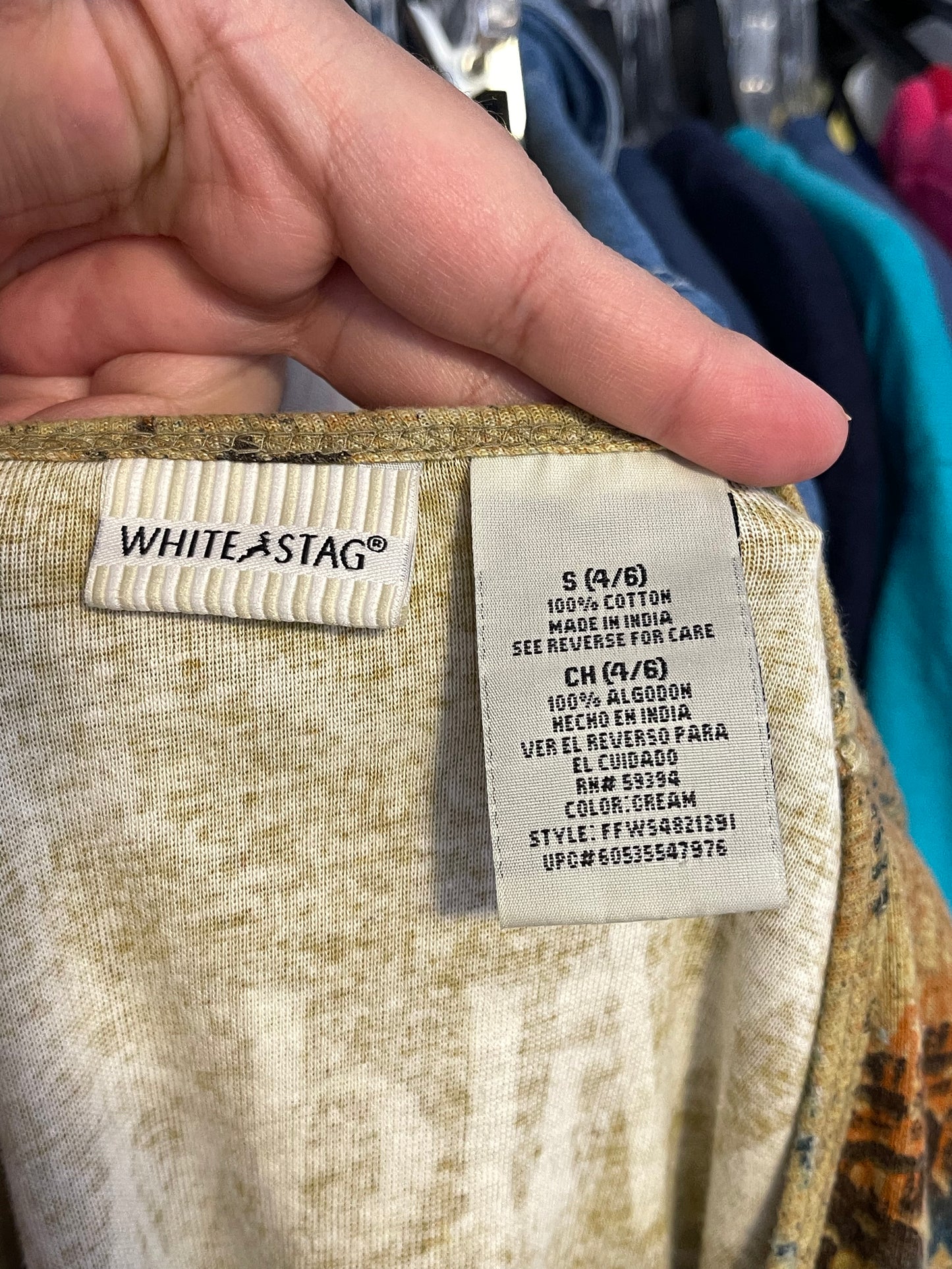 Vintage 2000s Wild West Horse All Over Cropped Sleeve Top Sz S