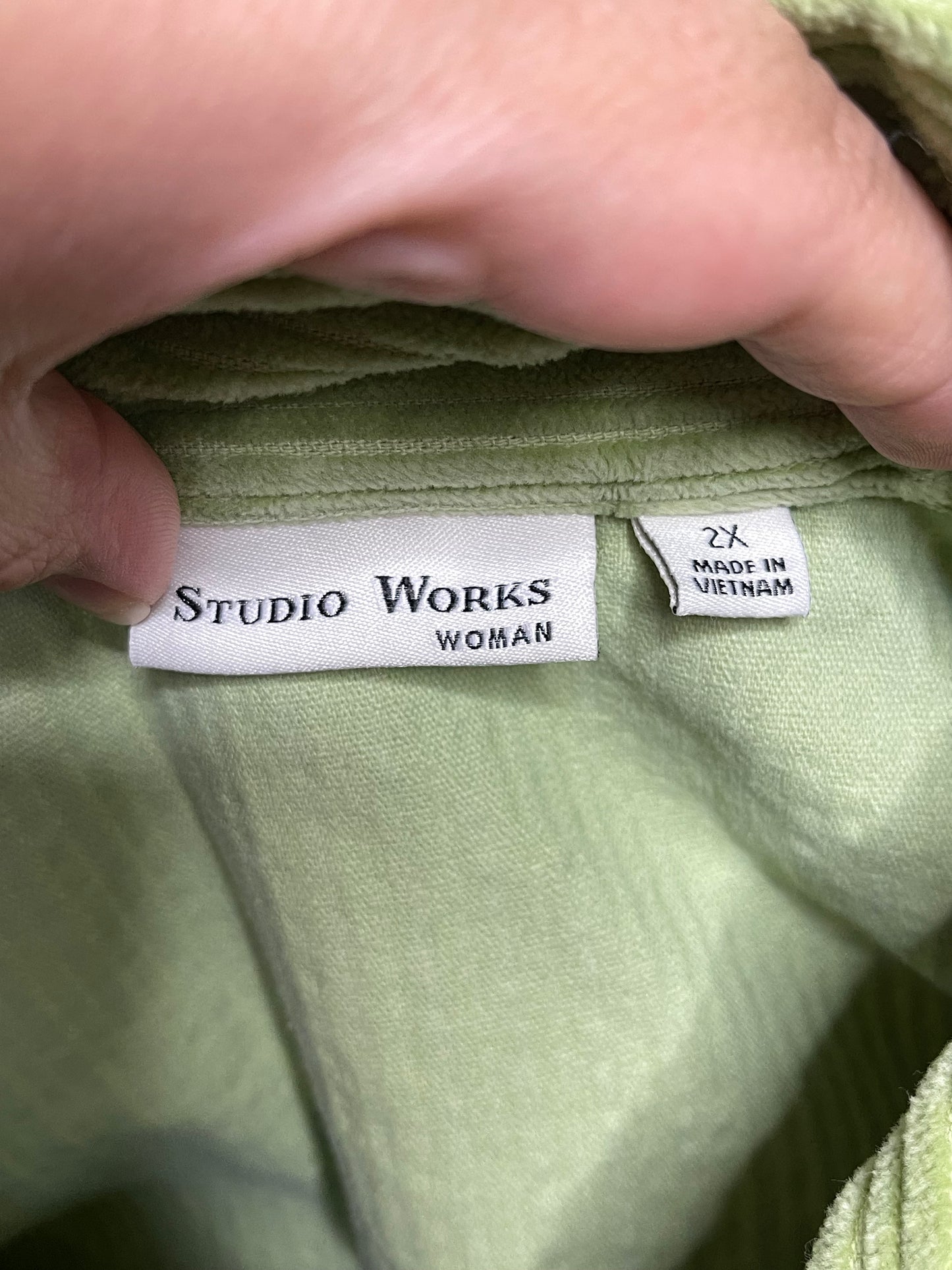 2000s Apple Green Corduroy Jacket Sz XXL