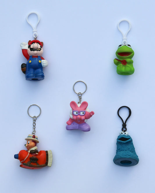 Vintage Rubber Upcycled Nostalgia Keychains