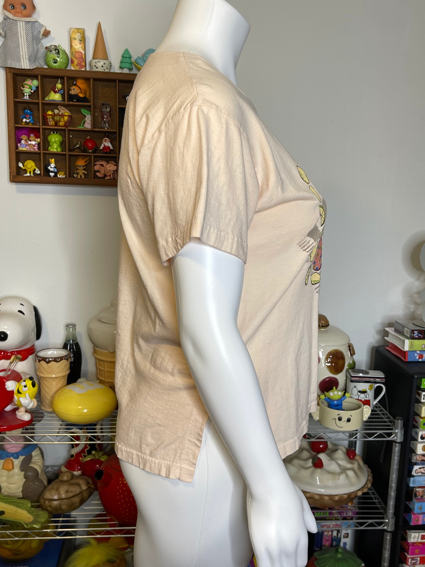 Vintage Lemonade Embroidered Oversized Boxy Graphic Tee Sz M/L