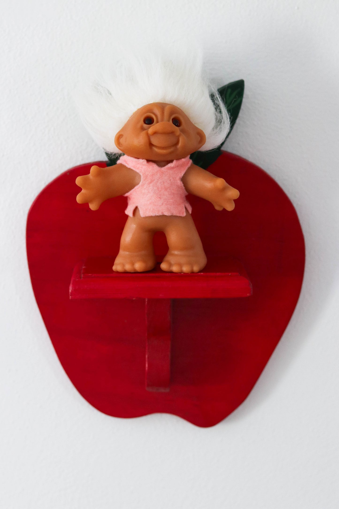 Vintage 80s White Hair Dam Troll Doll