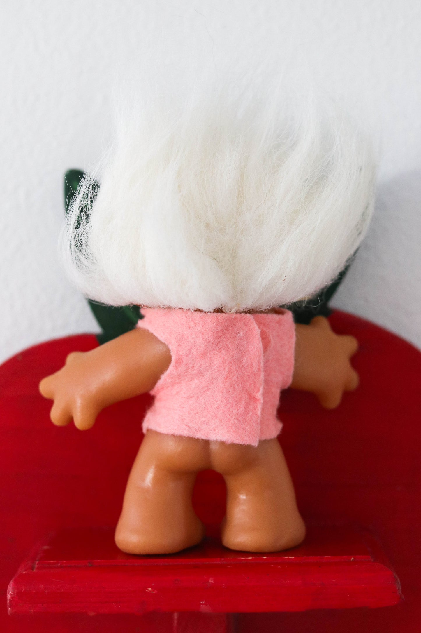 Vintage 80s White Hair Dam Troll Doll