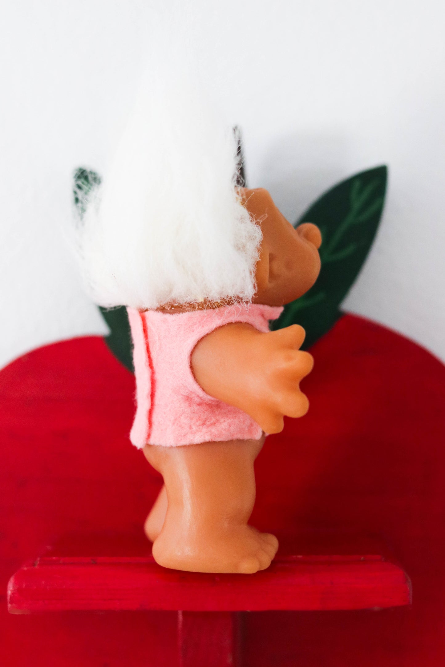 Vintage 80s White Hair Dam Troll Doll