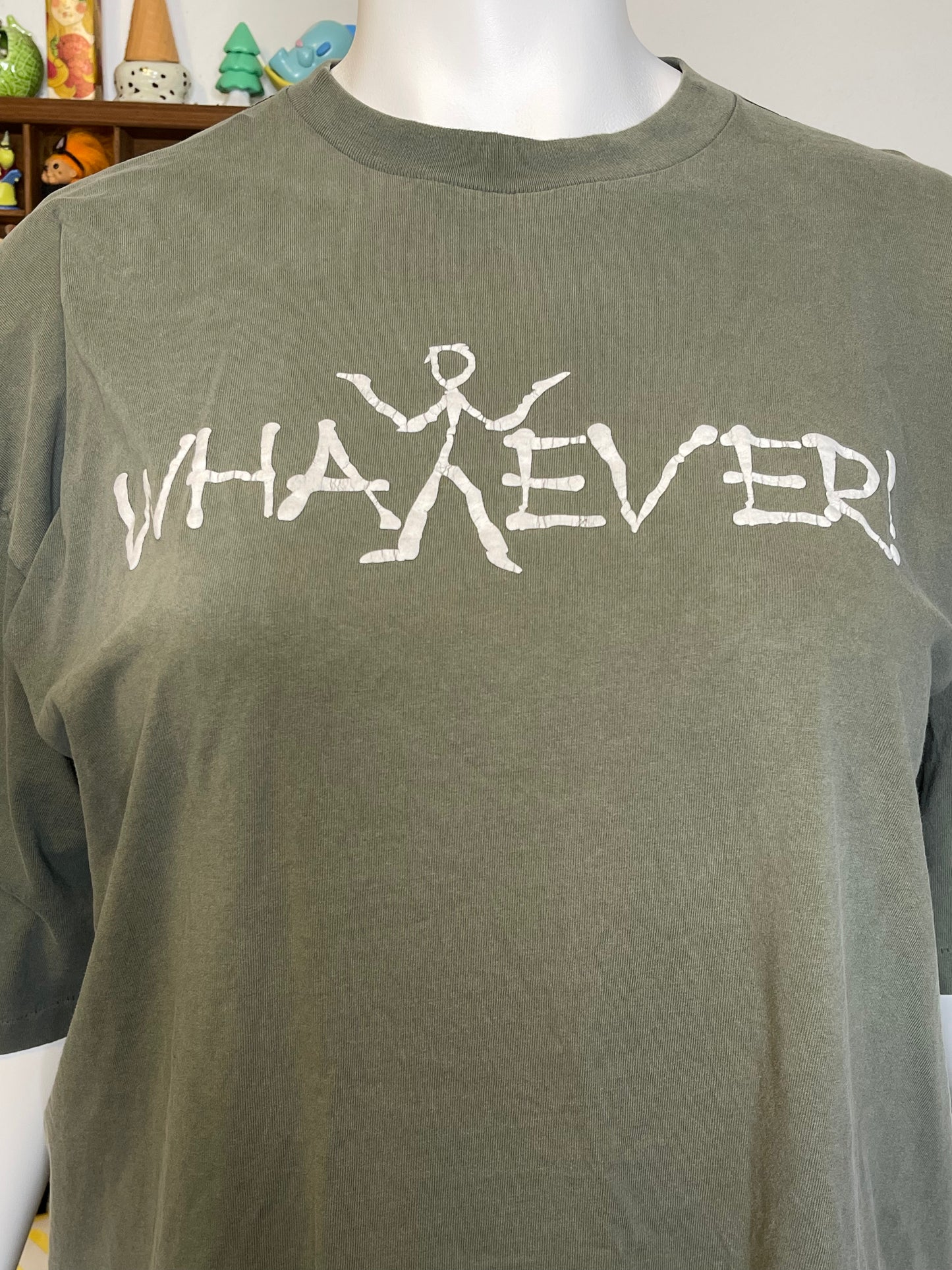 Vintage 90s Sun Bleached "Whatever" Skater Graphic Tee Sz XL/XXL