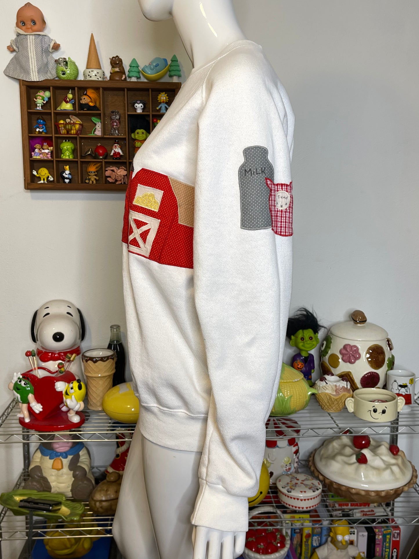 Vintage 90s Cow Patchwork Crewneck Sweater Sz L