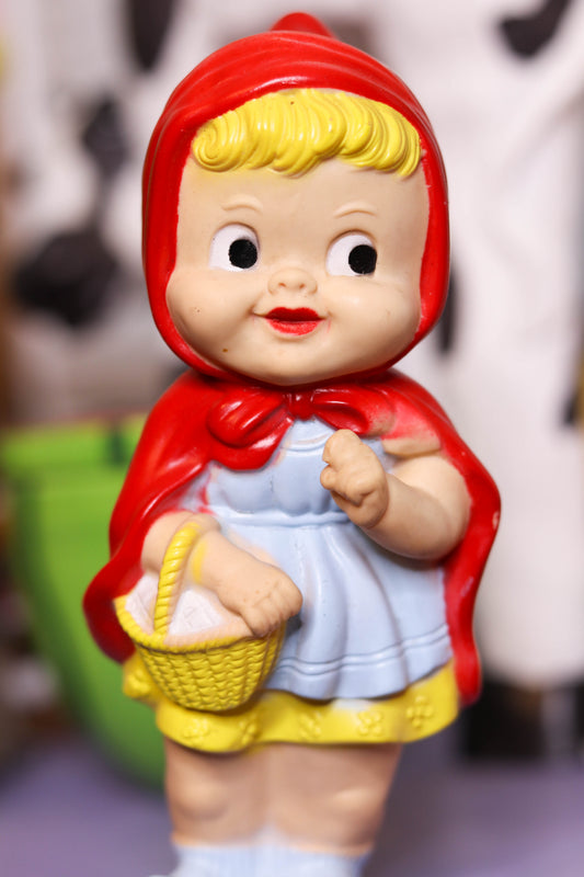Vintage Little Red Riding Hood Toy Squeak Doll Toy