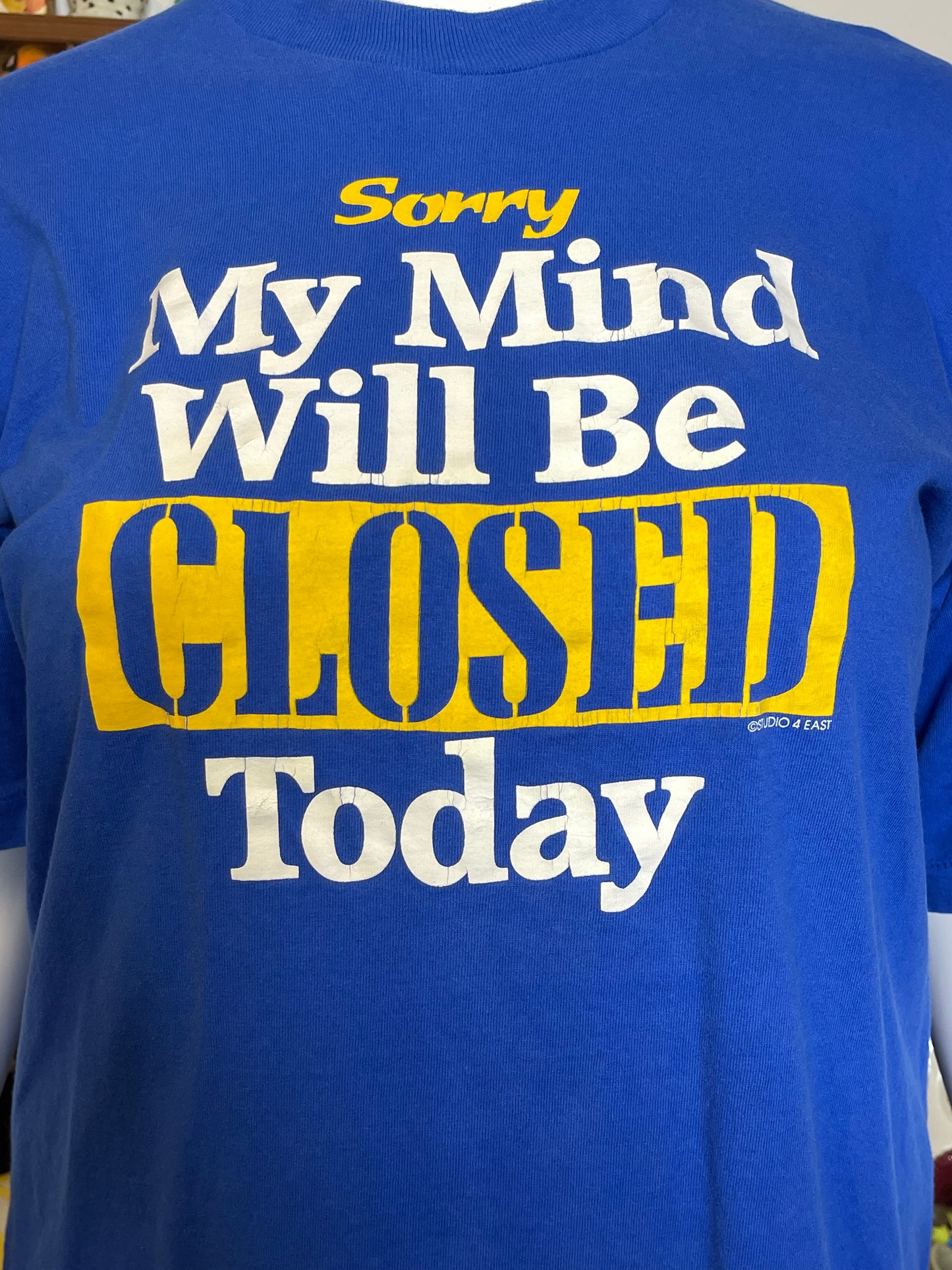 Vintage "Sorry My Mind Will Be Closed Today" Tee Sz XL