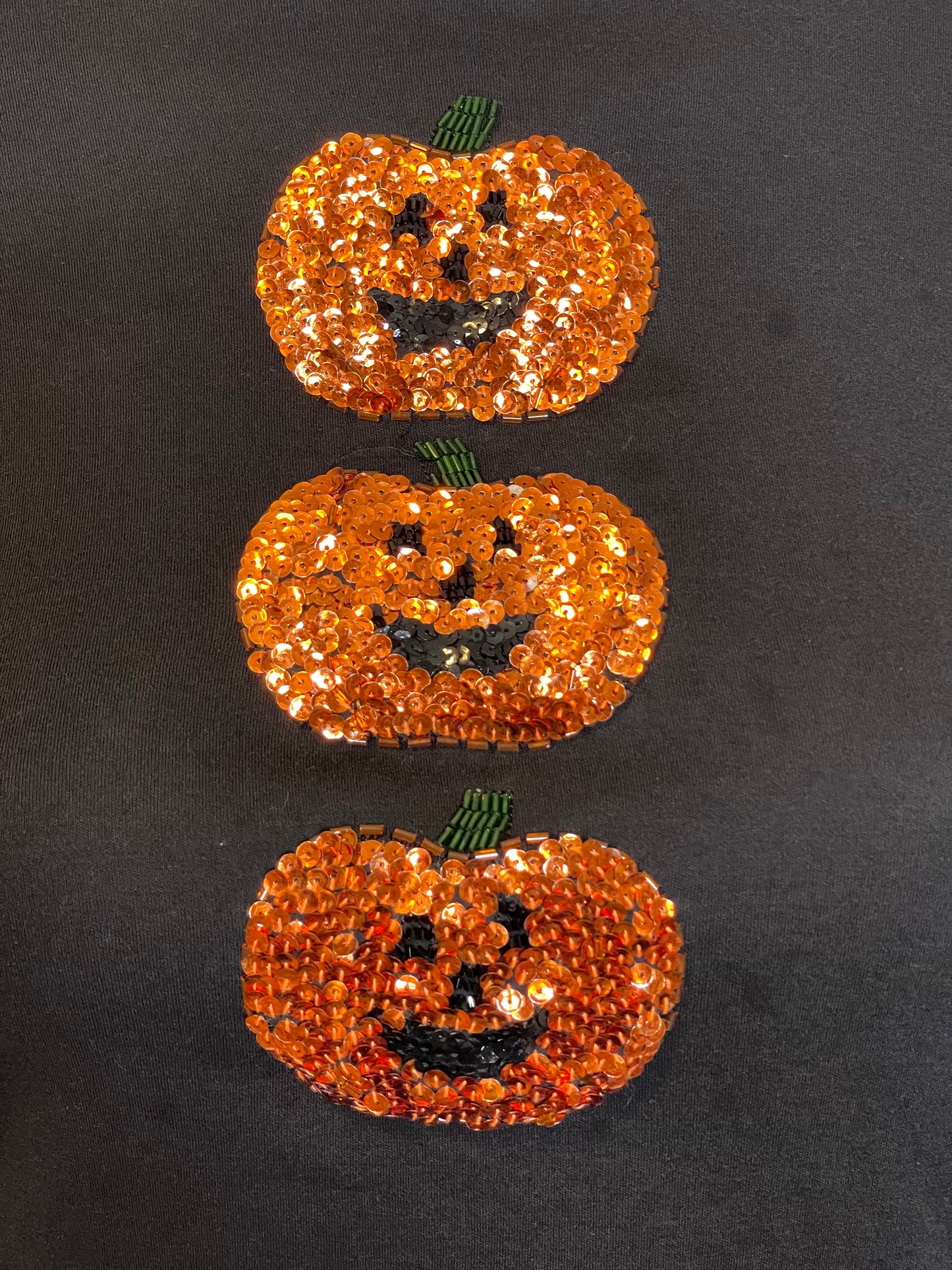 2000s Halloween Sequin Pumpkin Long Sleeve Sz L /XL