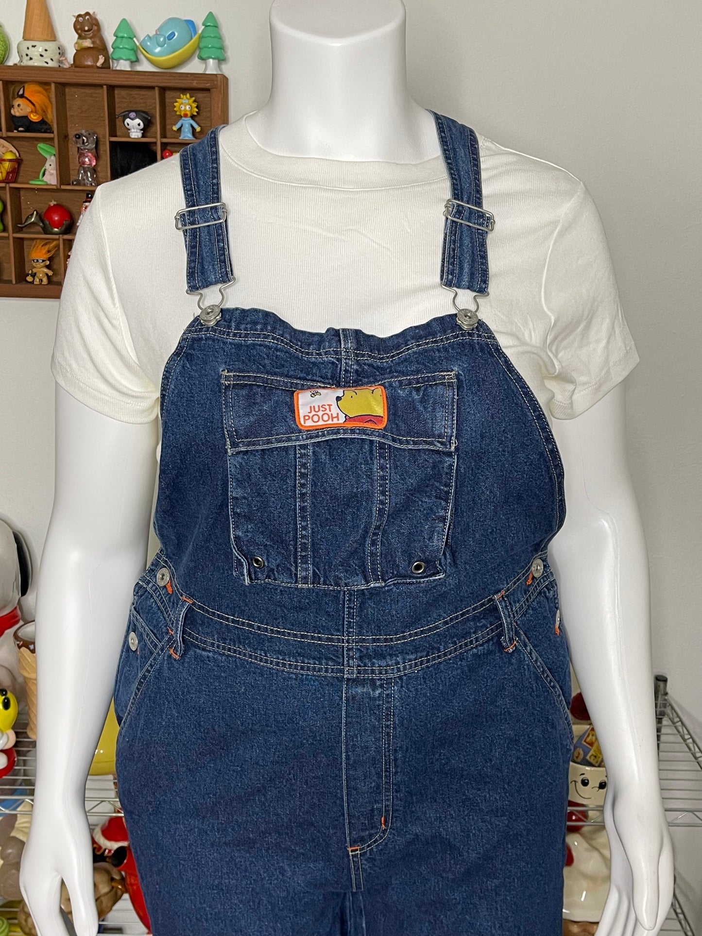 90s Winnie The Pooh Baggy Denim Overalls Sz XL