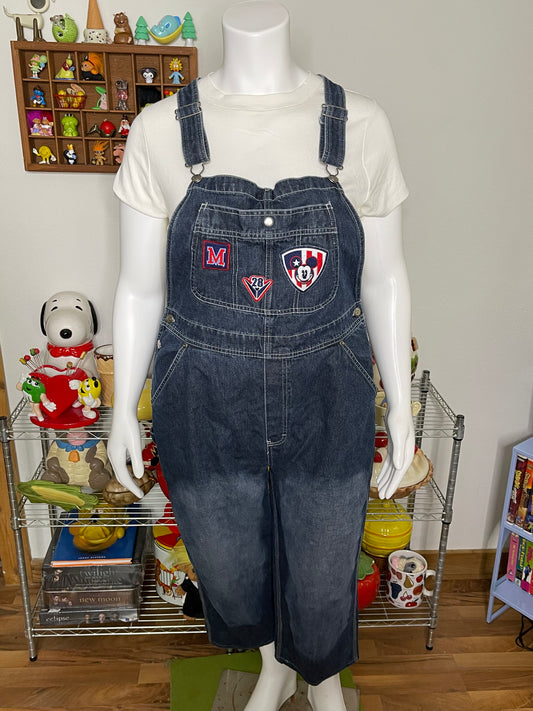 Vintage Mickey Mouse baggy denim overalls sz XL