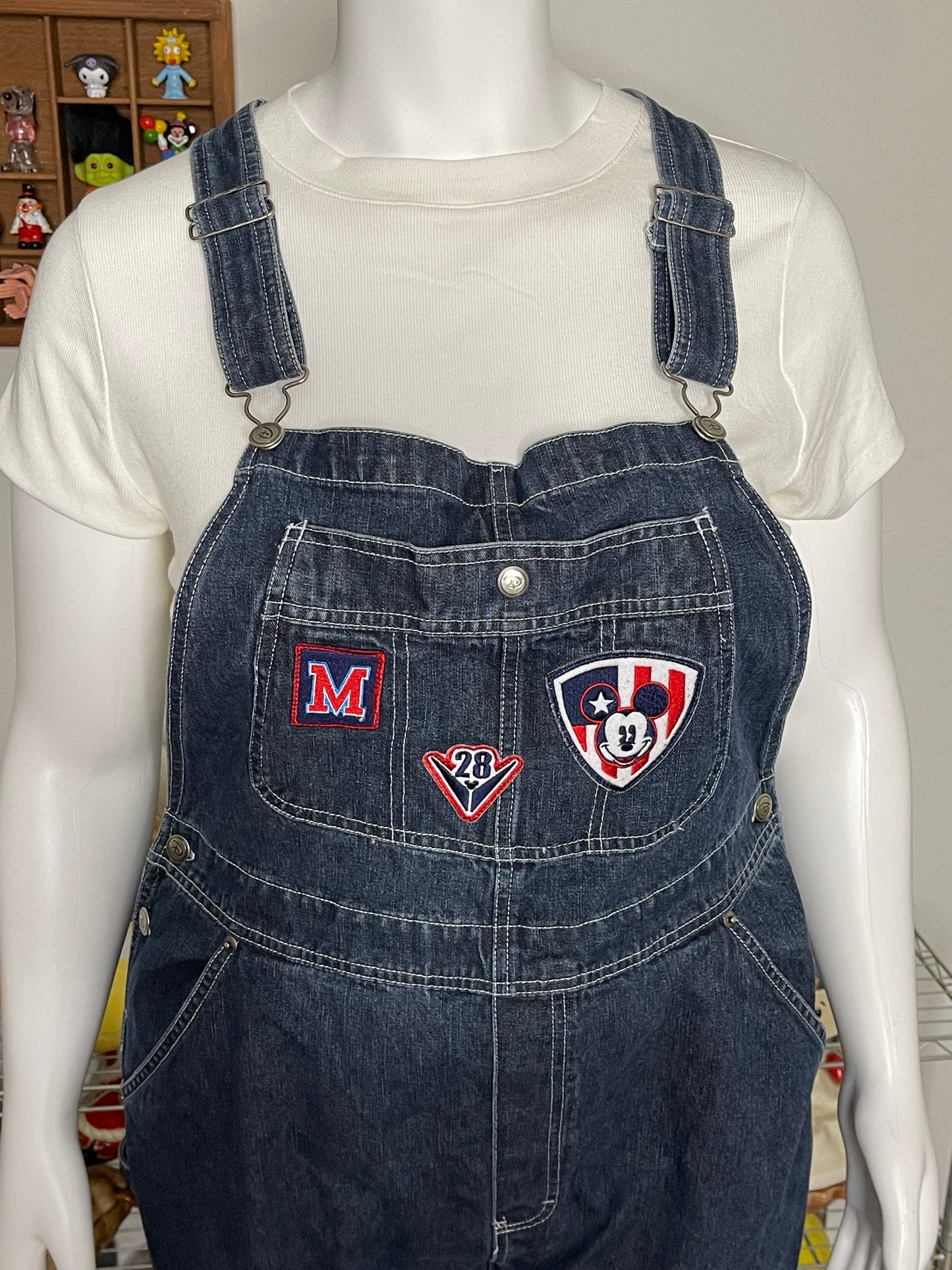 Vintage Mickey Mouse baggy denim overalls sz XL