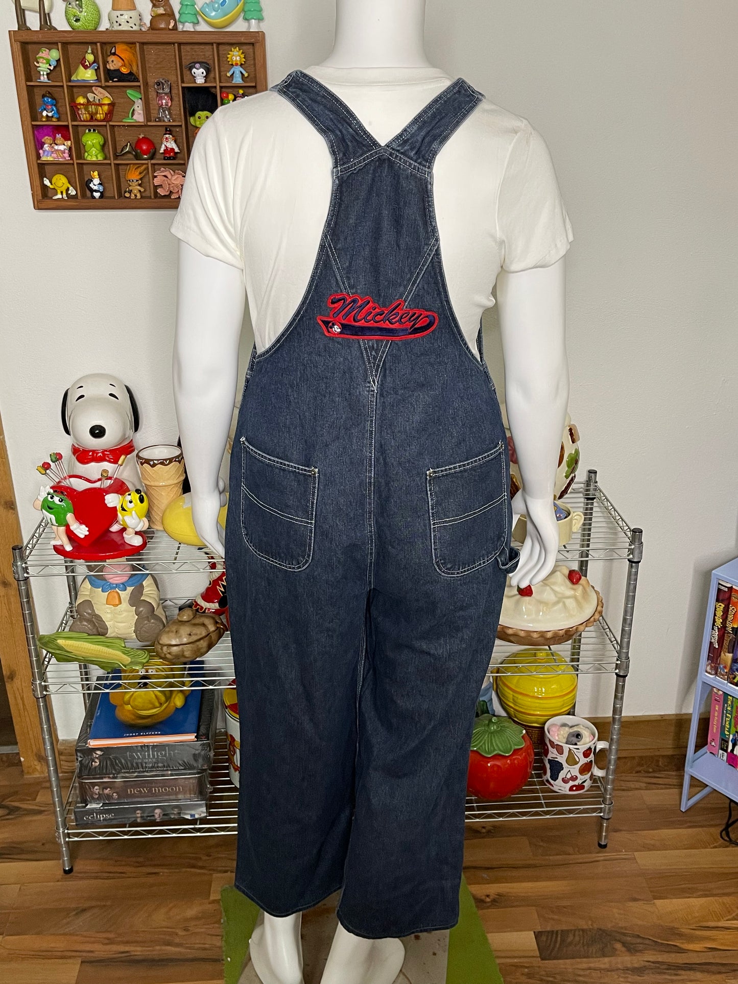 Vintage Mickey Mouse baggy denim overalls sz XL
