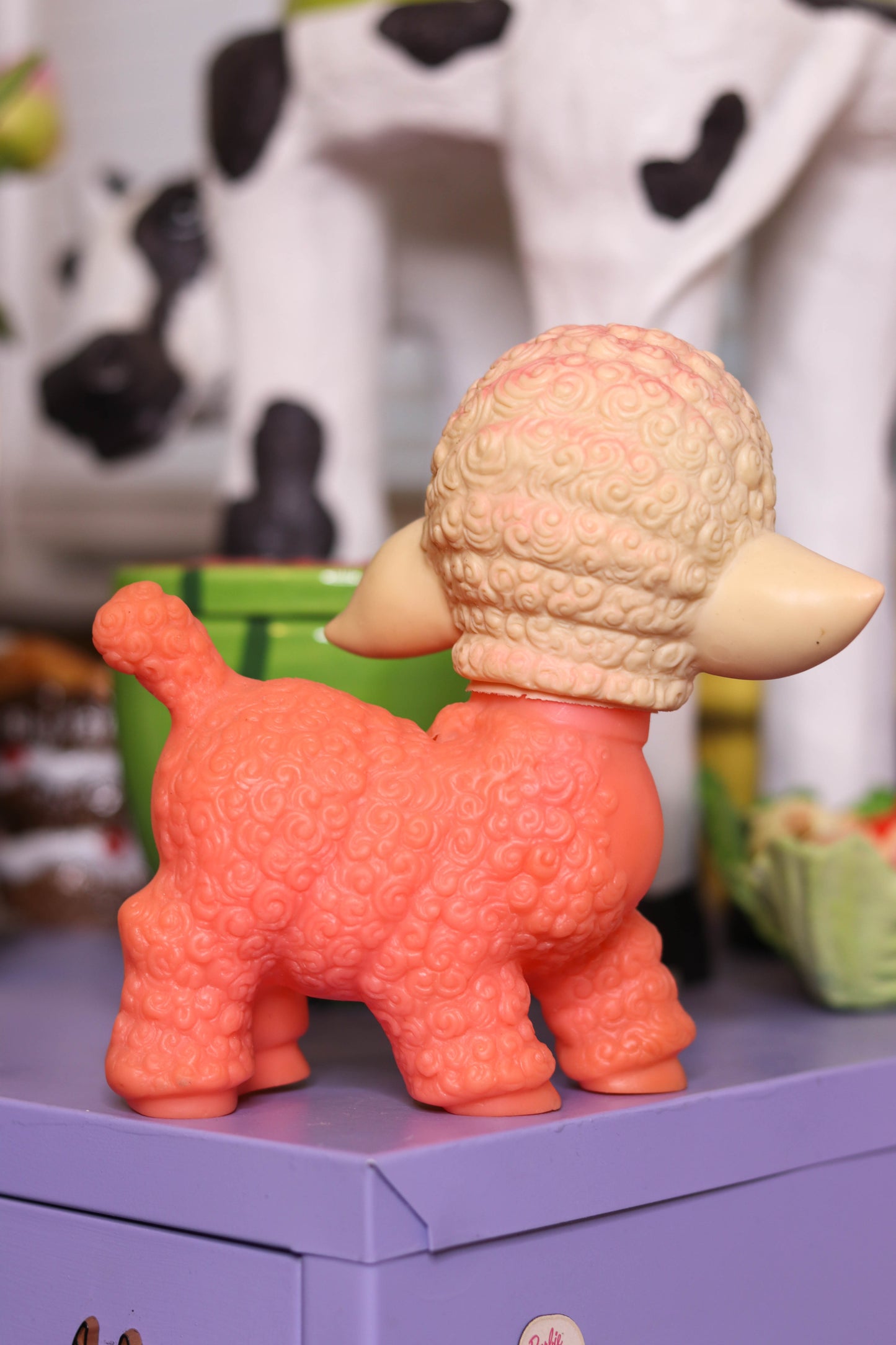 Vintage 1950's Pink Lamb Squeak Toy