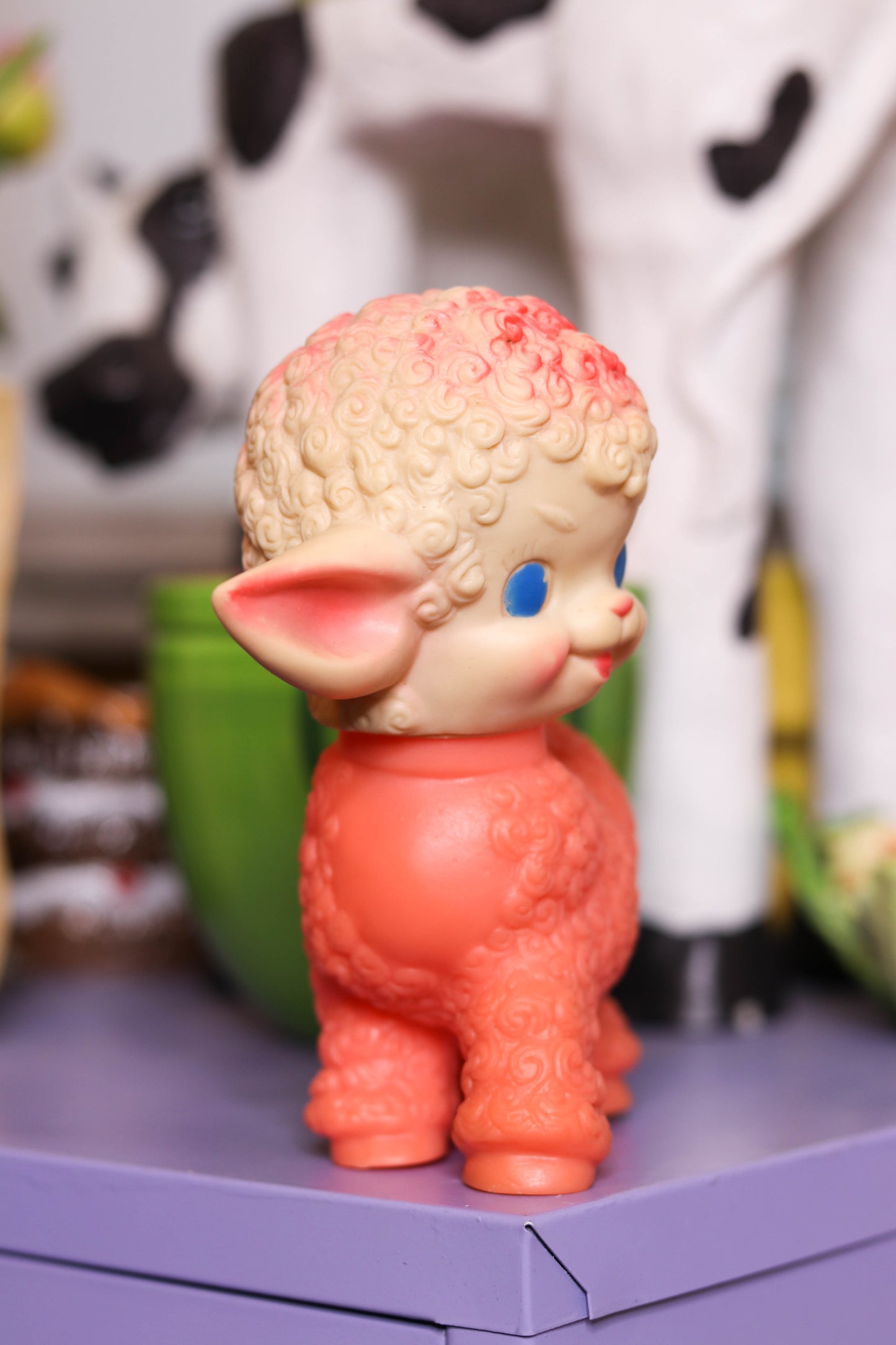 Vintage 1950's Pink Lamb Squeak Toy