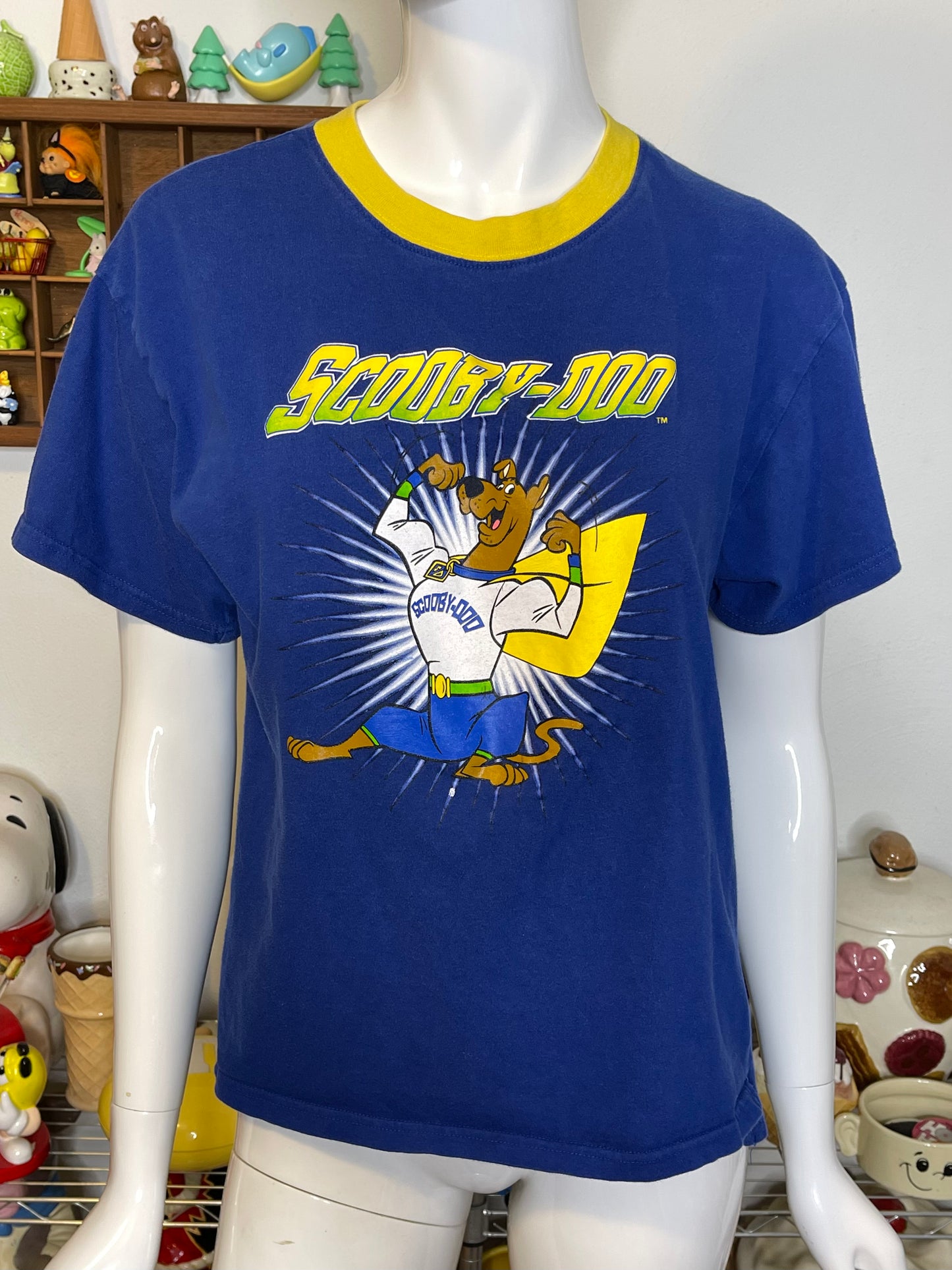 2000s Superhero Scooby-Doo Blue Graphic Tee Sz S/M