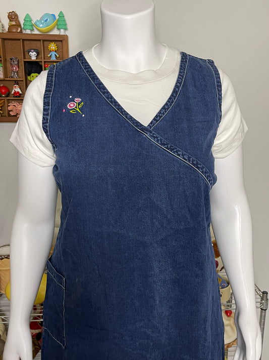 2000s Eeyore denim midi dress sz XL