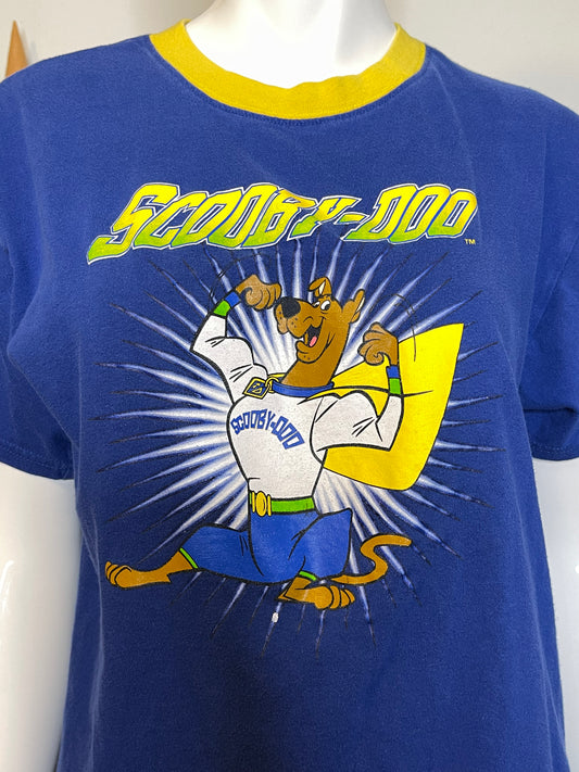 2000s Superhero Scooby-Doo Blue Graphic Tee Sz S/M