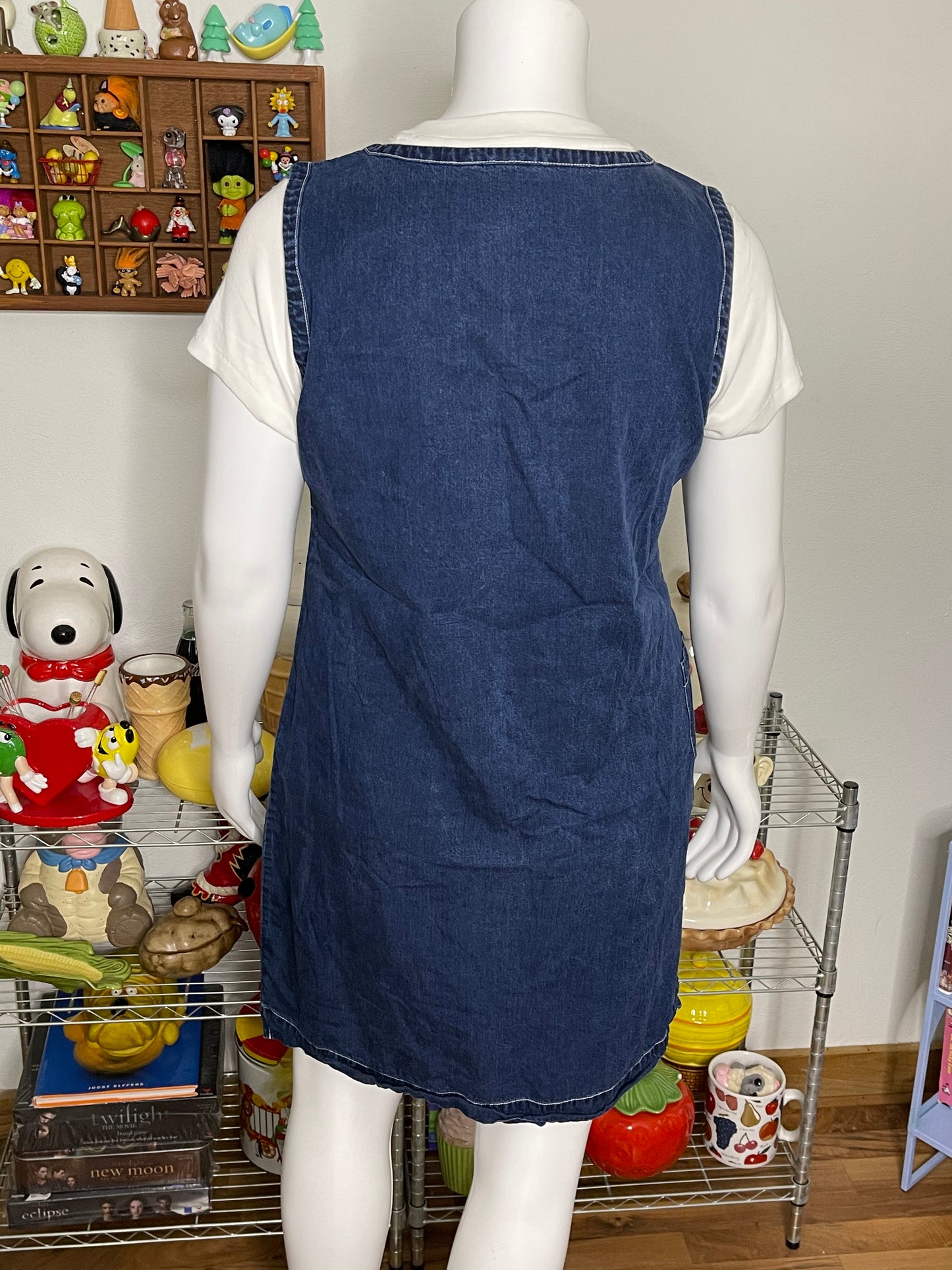 2000s Eeyore denim midi dress sz XL