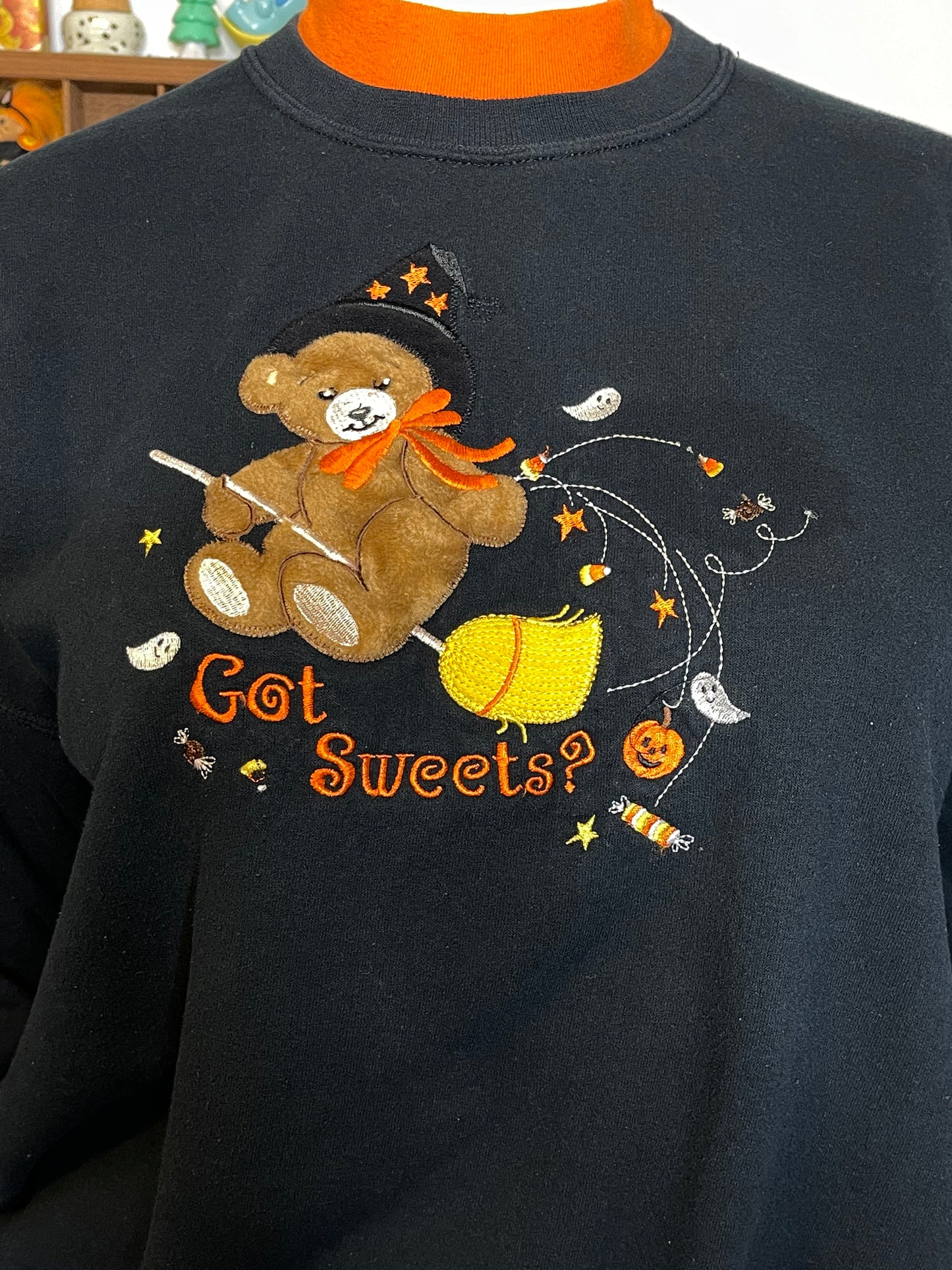 Vintage "Got Sweets" Halloween Teddybear Crewneck Sweater Sz XL