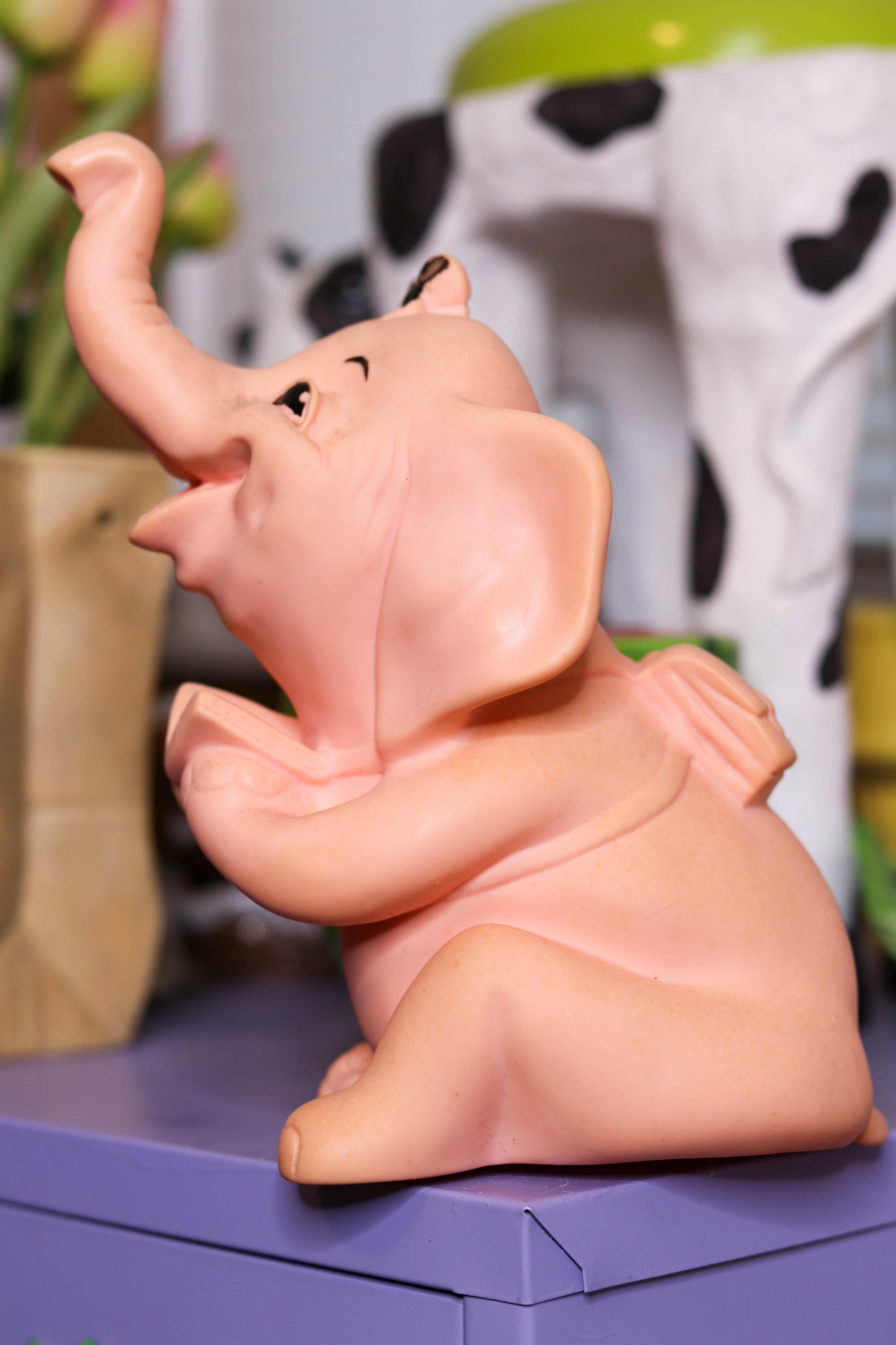 Vintage 1960's Pink Elfi Elephant Squeak Toy