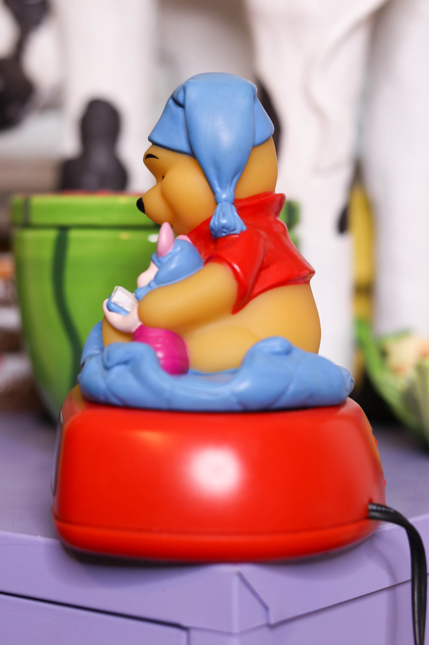 Vintage Winnie The Pooh & Piglet Bedtime Alarm Clock + Night Light