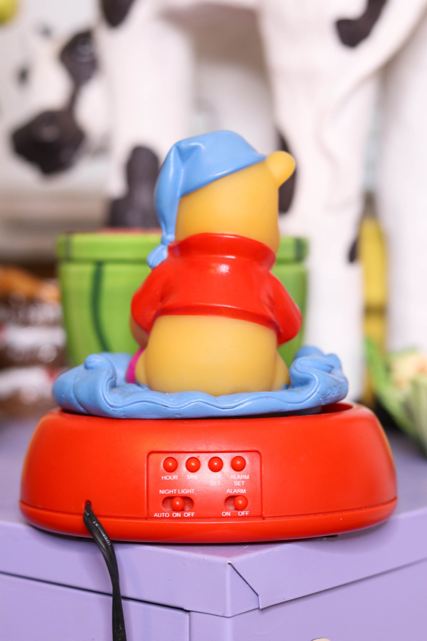 Vintage Winnie The Pooh & Piglet Bedtime Alarm Clock + Night Light