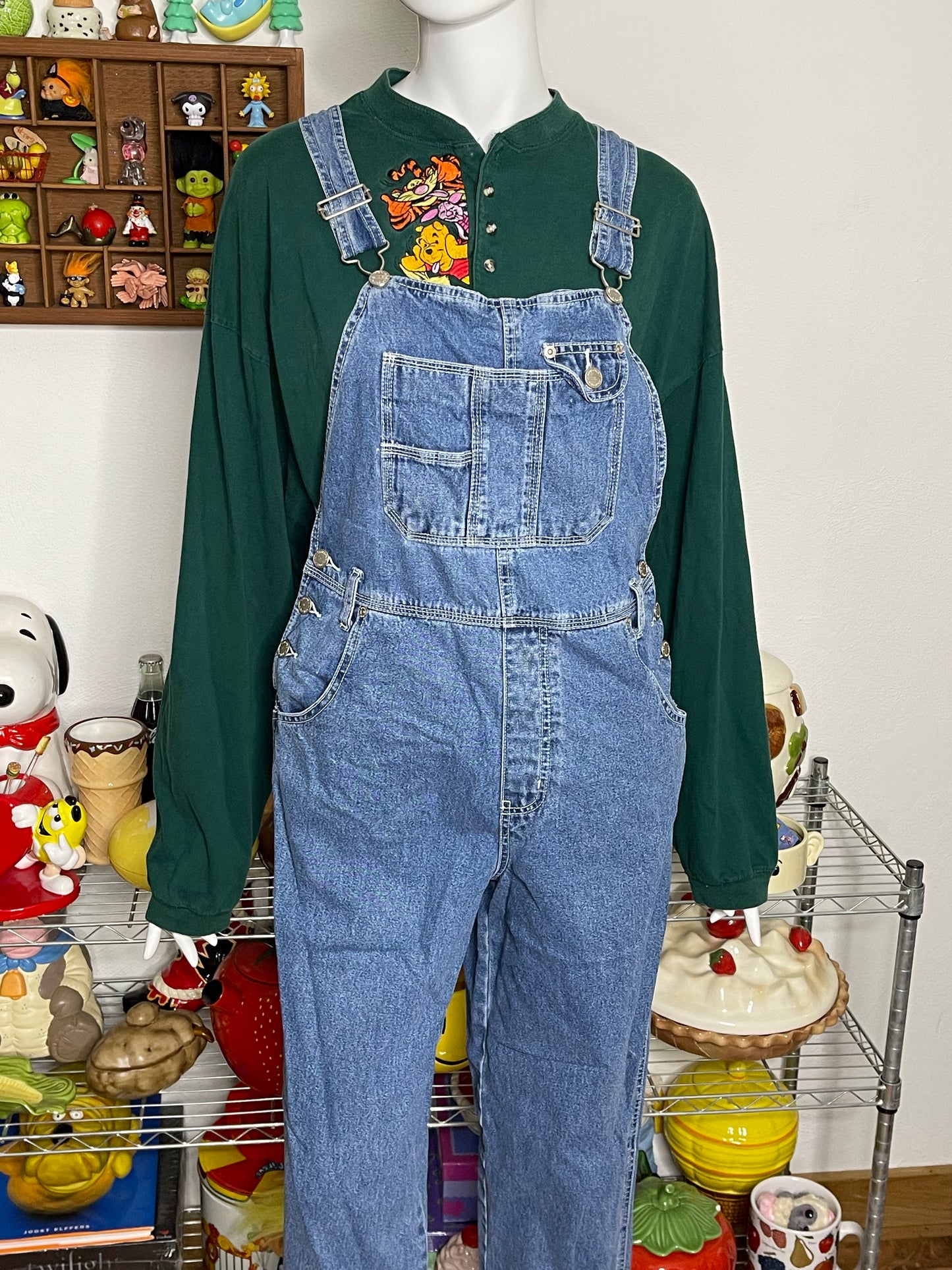 Vintage Light Wash Denim Overalls sz L