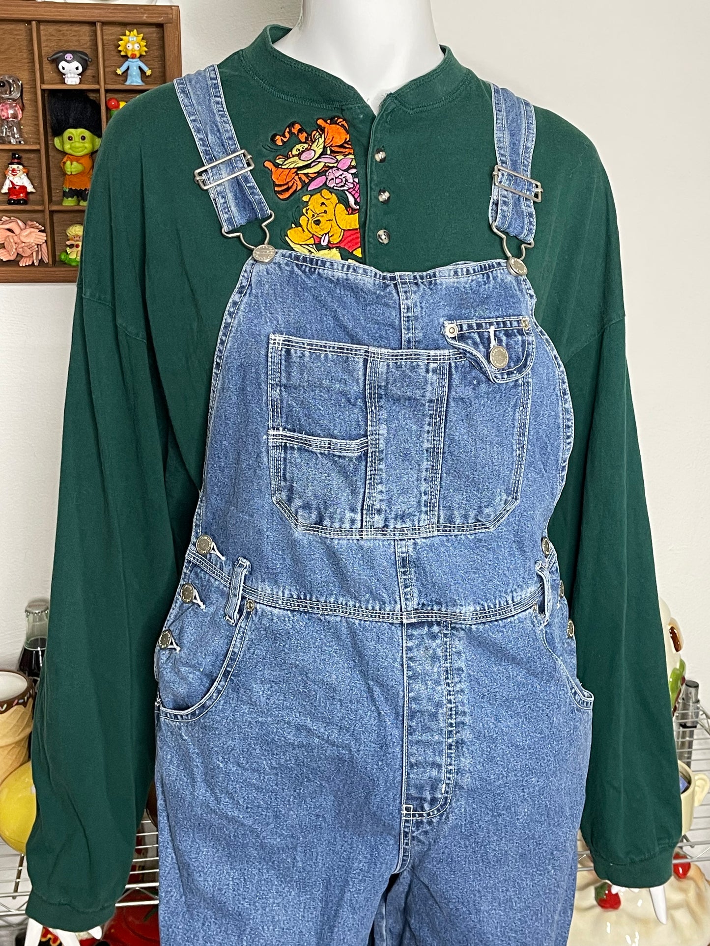 Vintage Light Wash Denim Overalls sz L