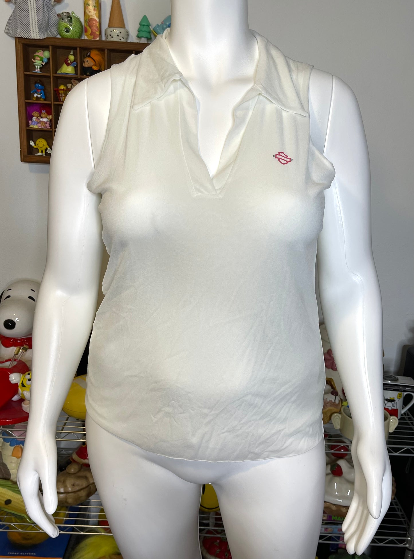 2000s White Mirco Mesh Harley Davidson Tank Top Sz XL/XXL