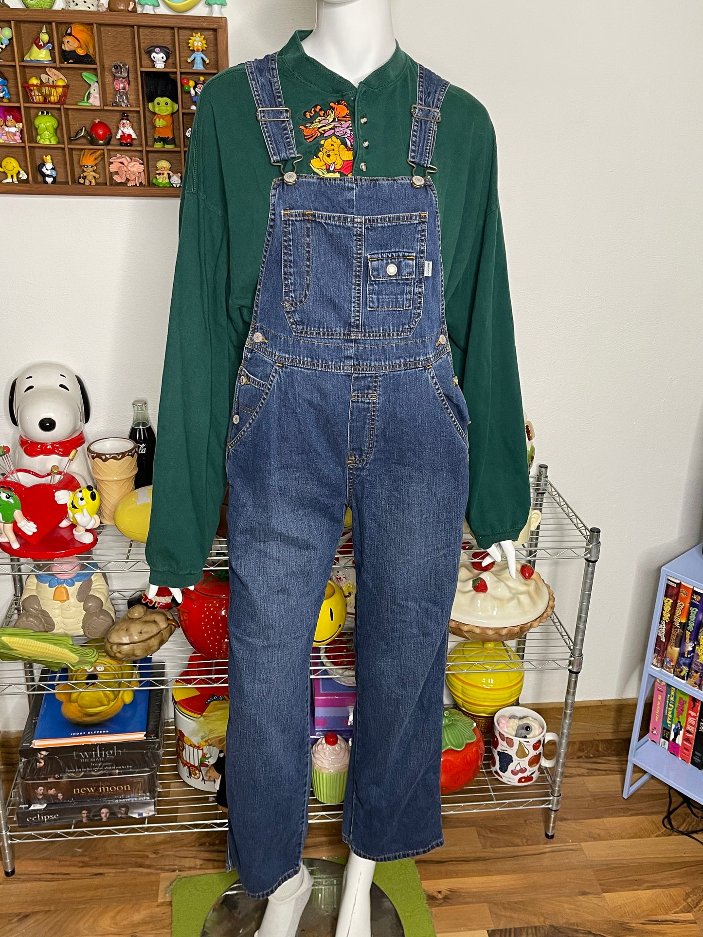 2000s Dark Wash Denim Overalls sz XS
