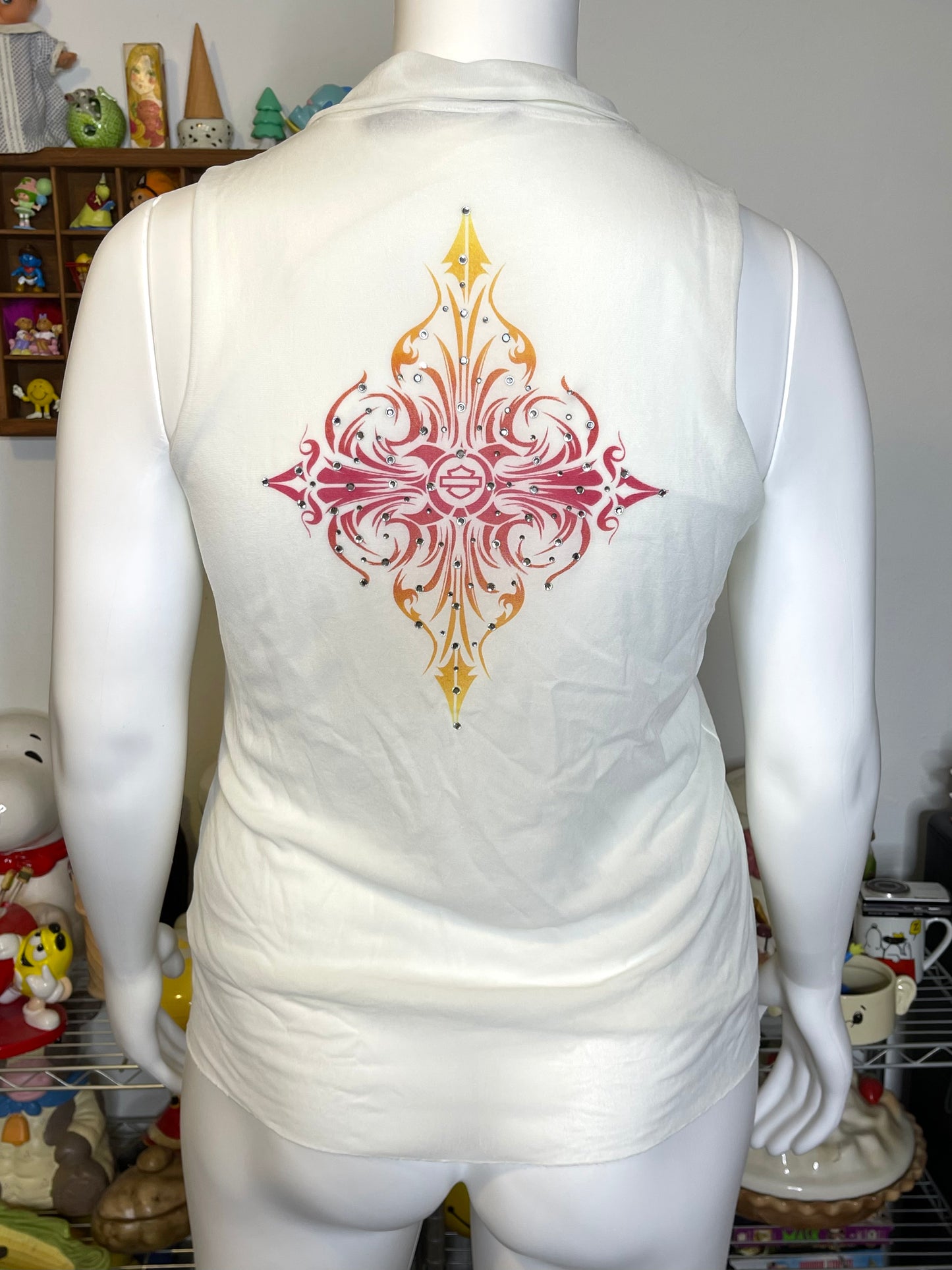 2000s White Mirco Mesh Harley Davidson Tank Top Sz XL/XXL