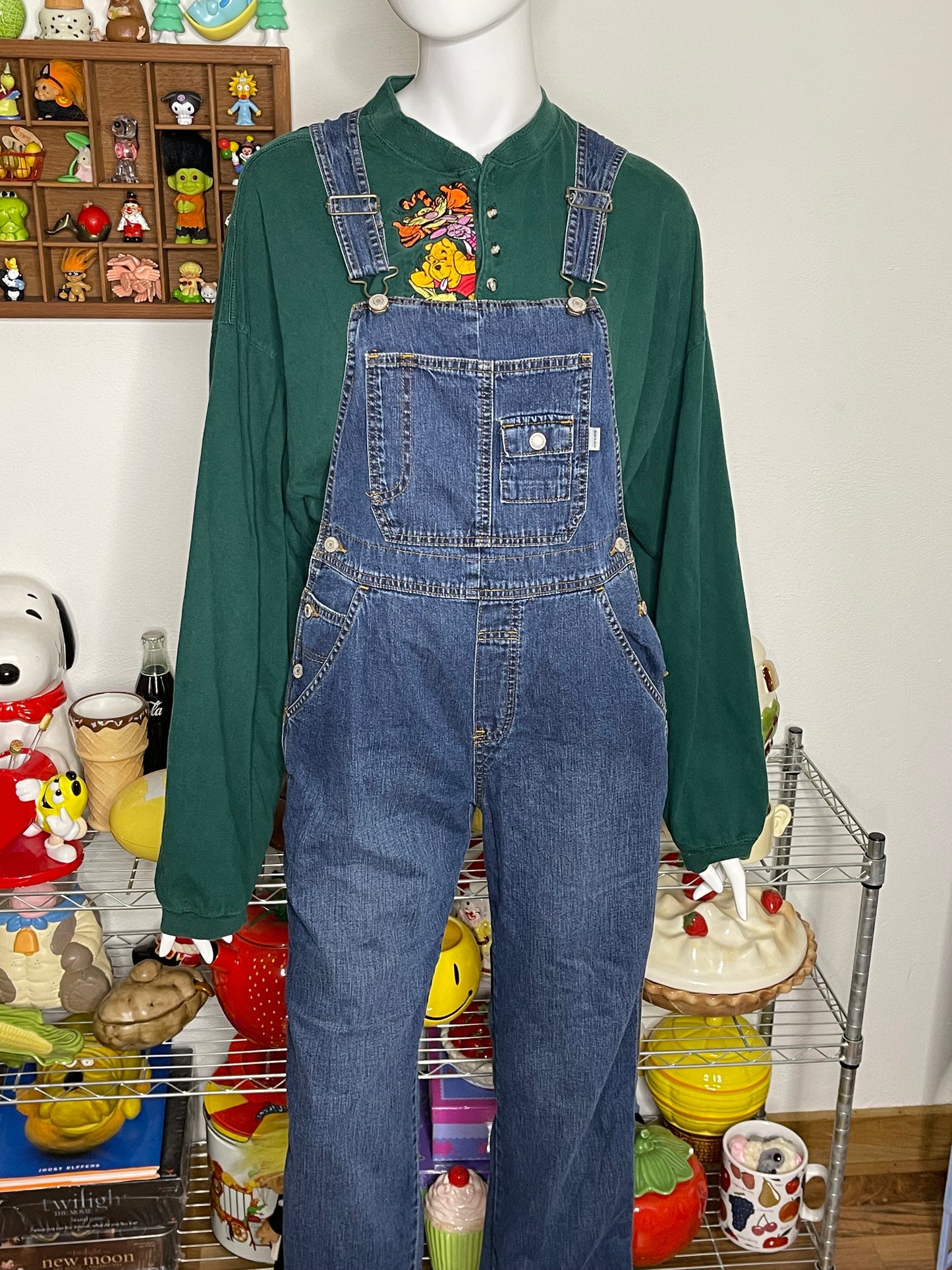 2000s Dark Wash Denim Overalls sz XS