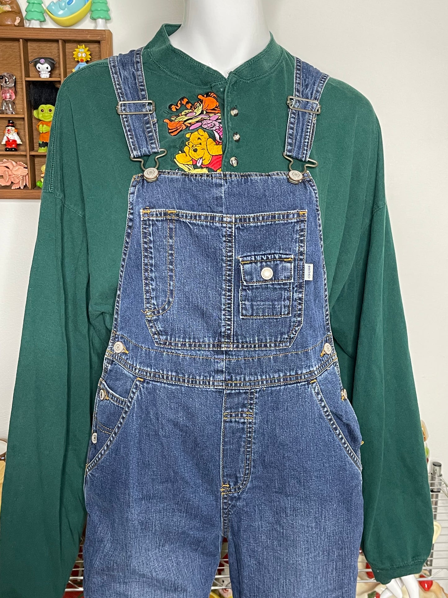 2000s Dark Wash Denim Overalls sz XS