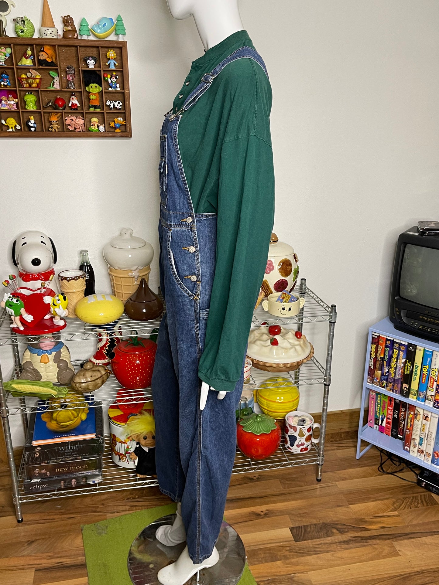 2000s Dark Wash Denim Overalls sz XS