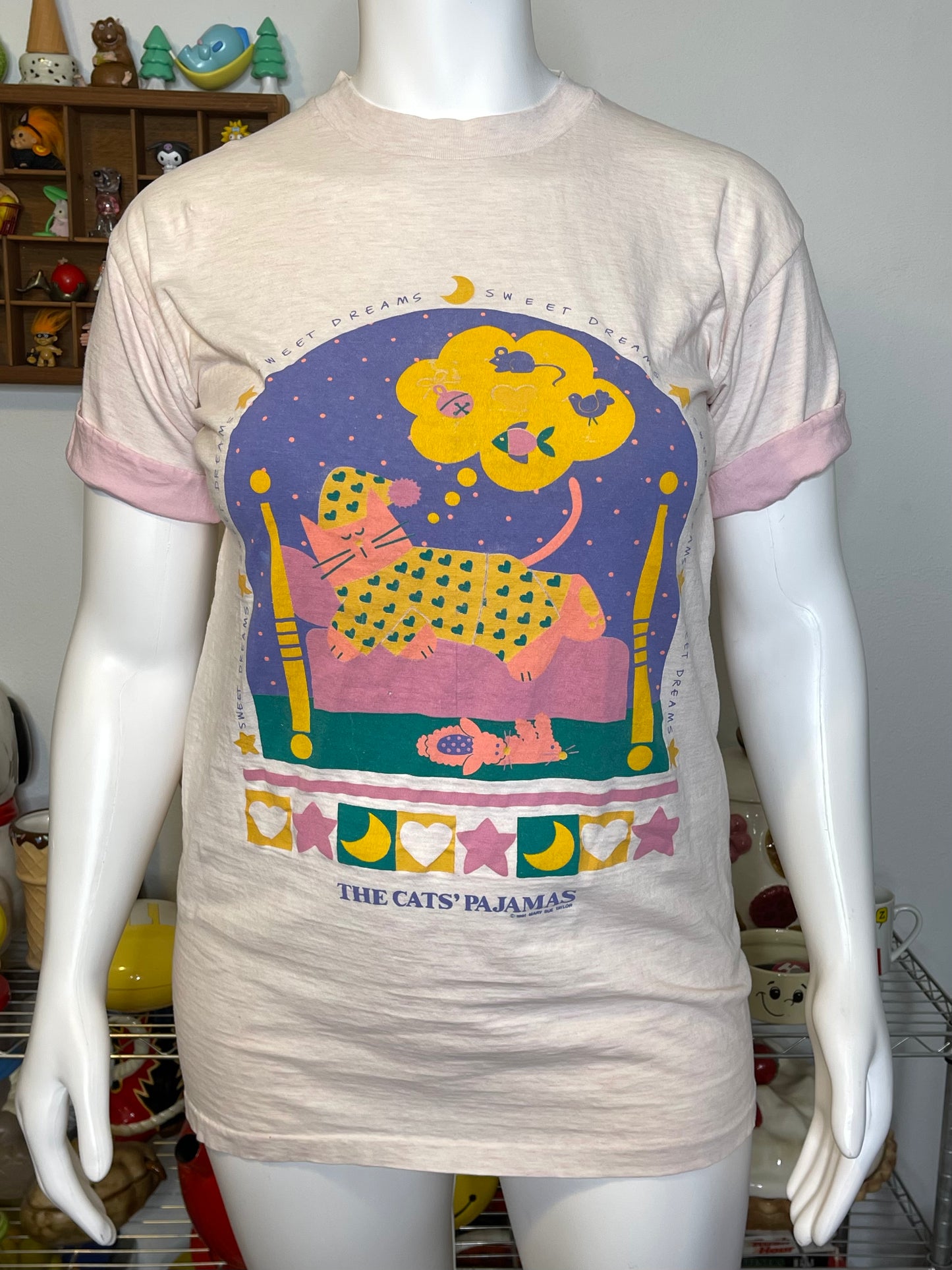 Vintage 90s The Cat's Pajamas Oversized Sleep Shirt Sz "OS" S-L