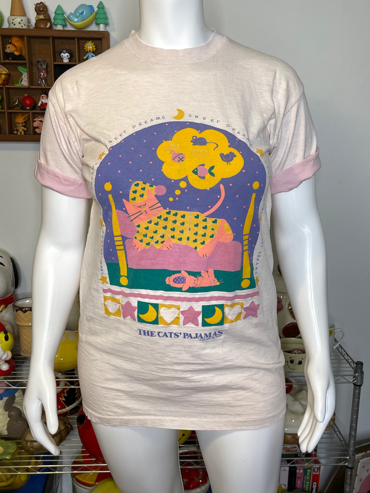 Vintage 90s The Cat's Pajamas Oversized Sleep Shirt Sz "OS" S-L