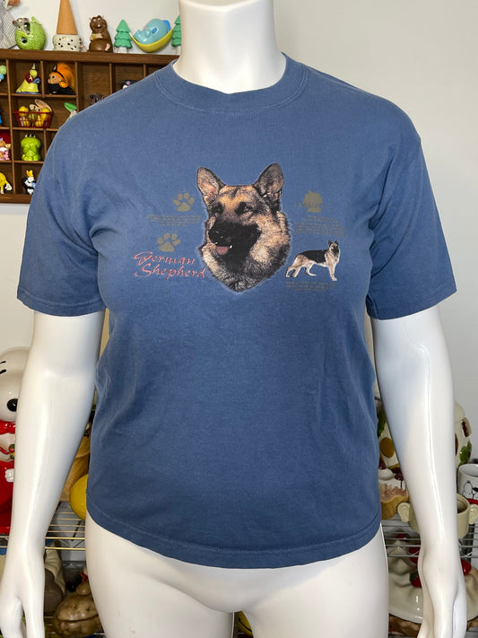 2000s German Shepherd Blue Graphic Tee Sz L