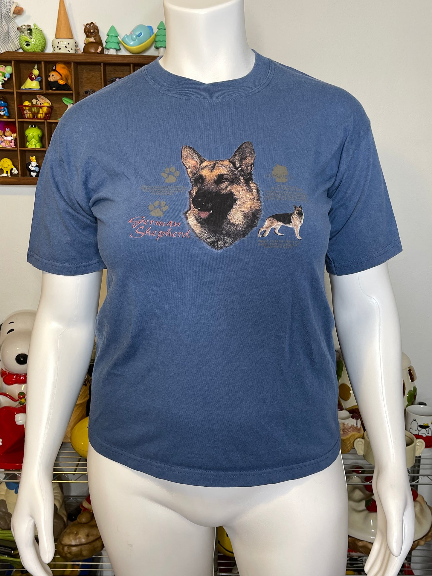 2000s German Shepherd Blue Graphic Tee Sz L
