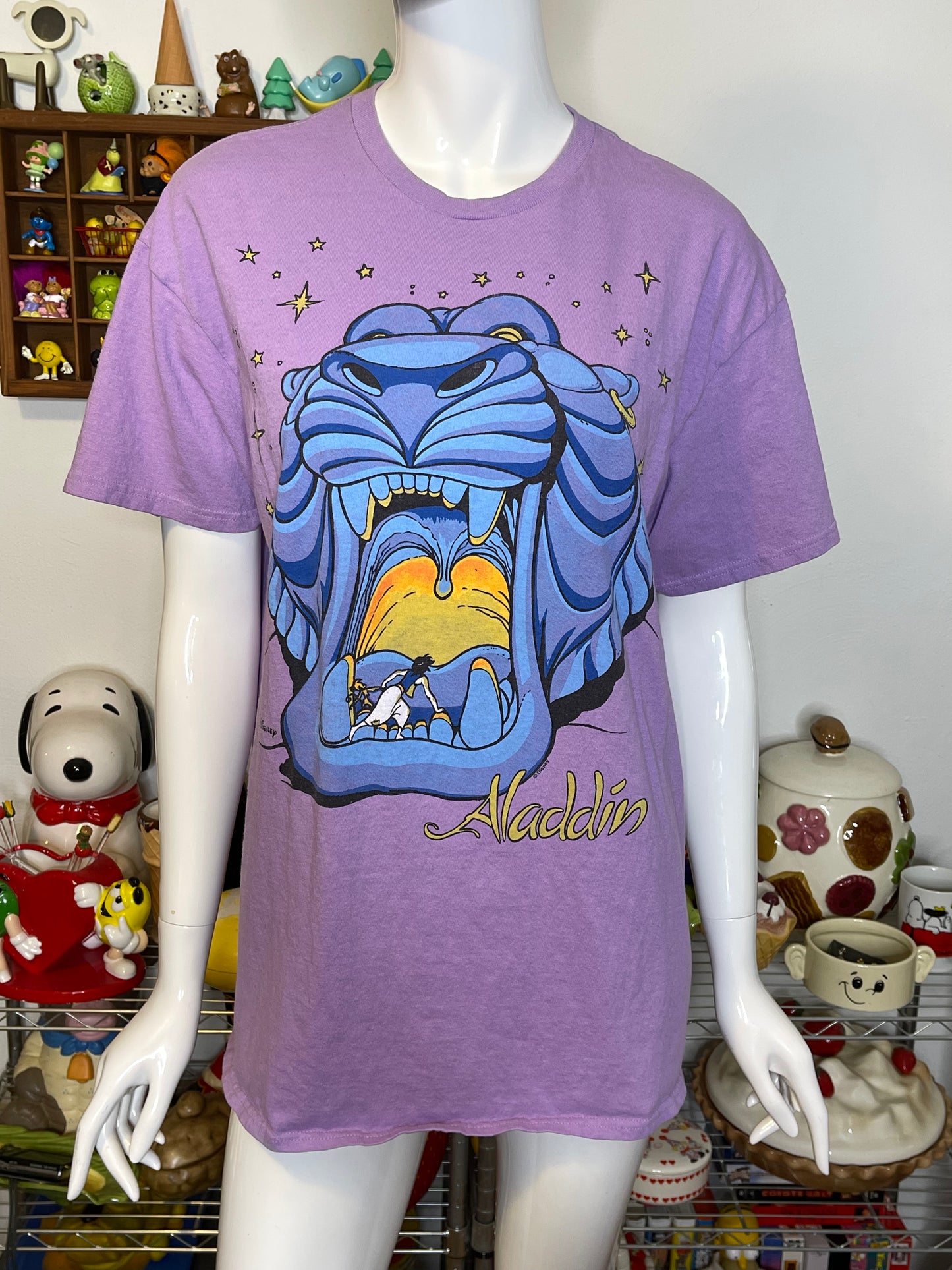 Junk Food Purple Aladdin Oversized Graphic Tee Sz M