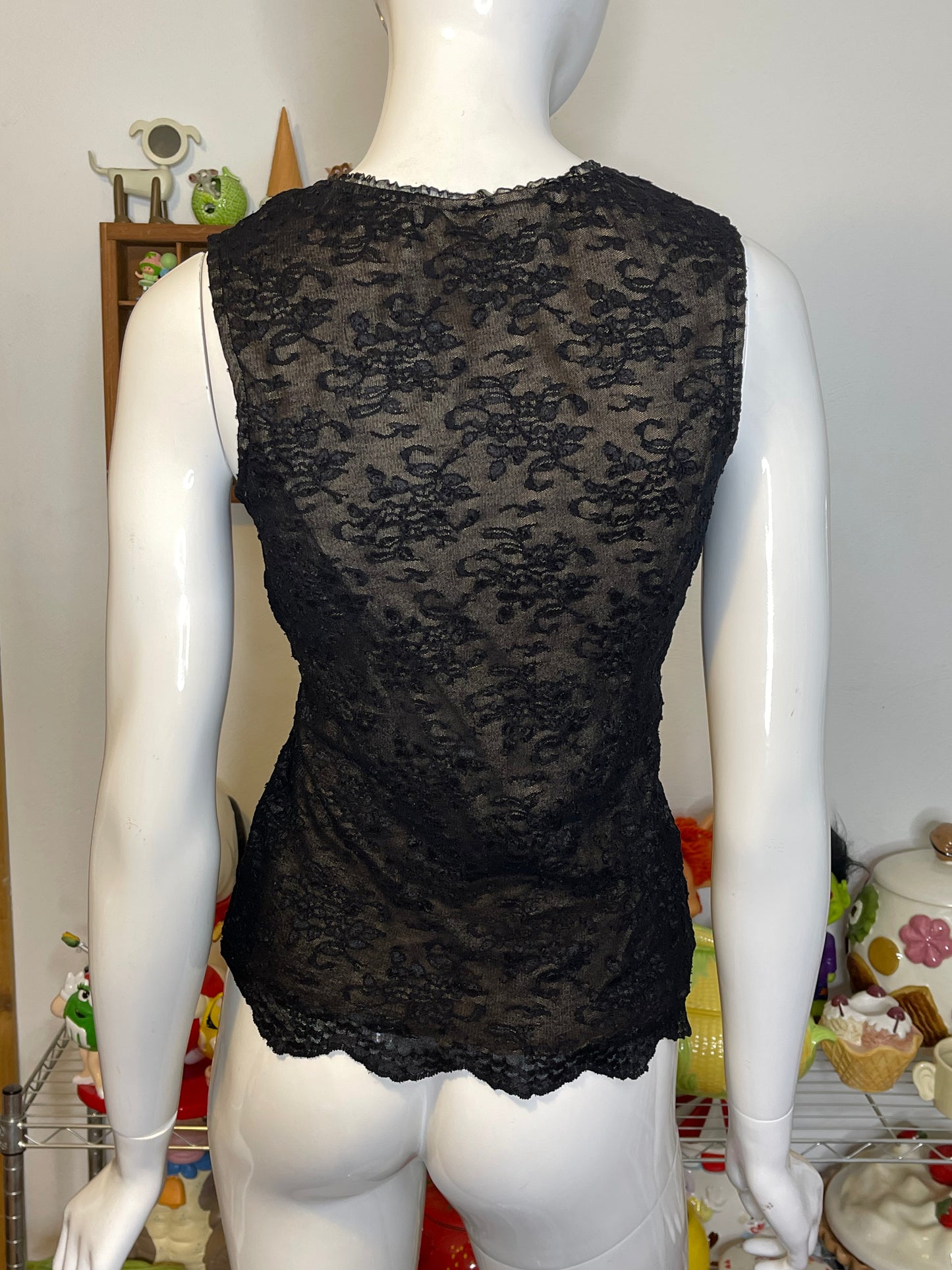 Vintage 2000s Milkmaid Lace Tank Top Sz M