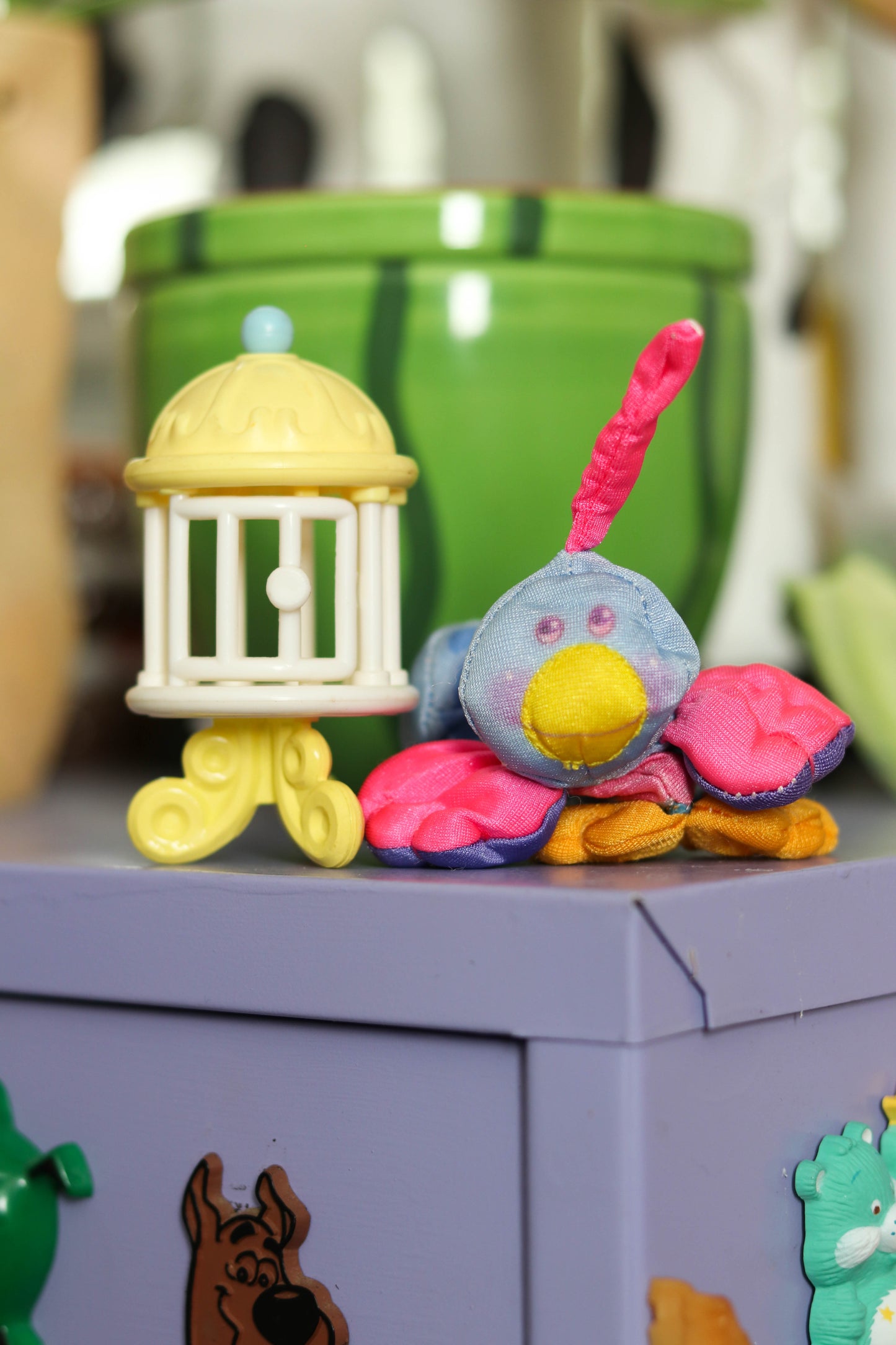 Vintage Fisher Price Smooshes Perchy Parrot With Cage Toy