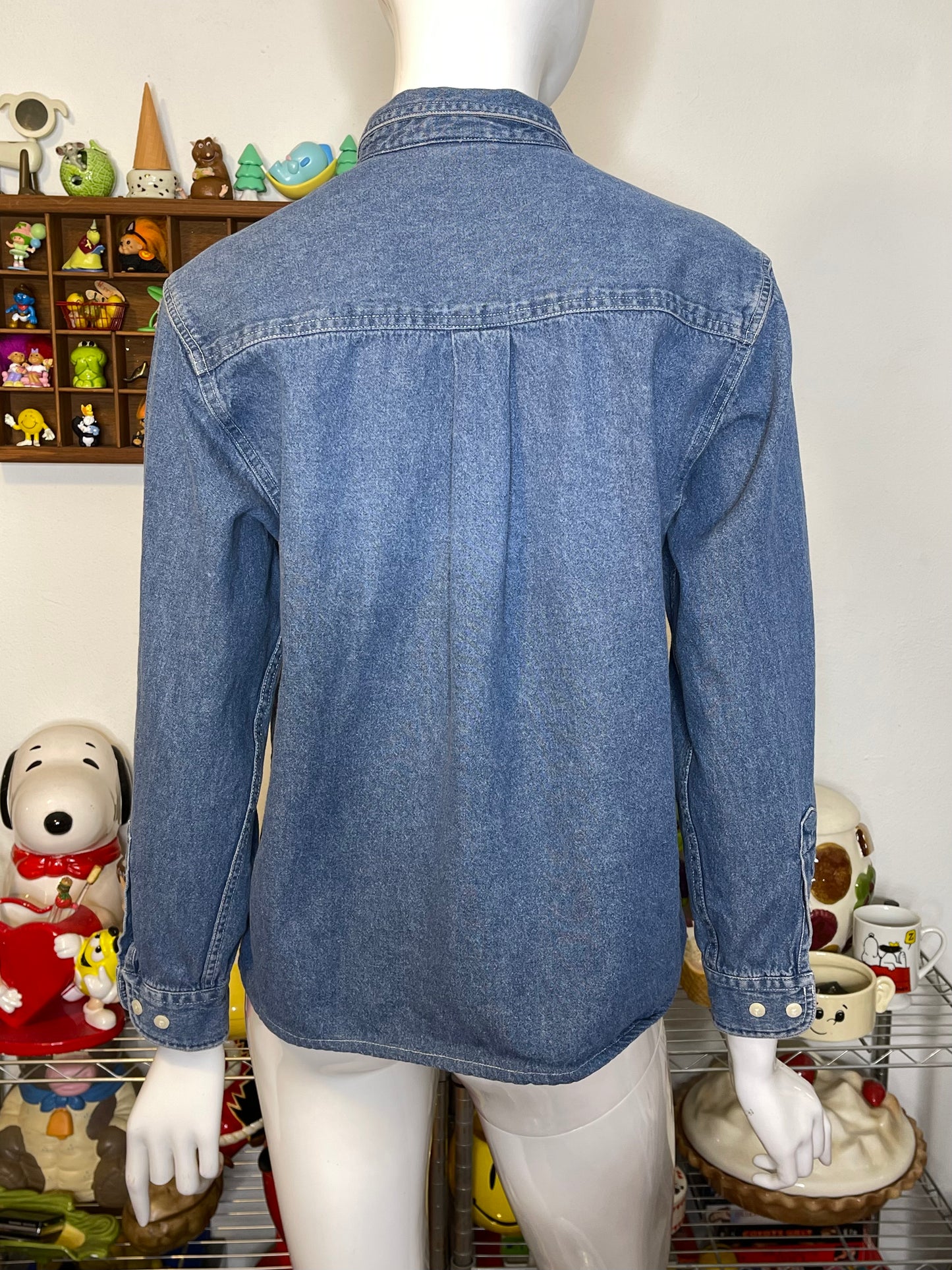 Vintage Minnie & Mickey Mouse Denim Button Down Sz S