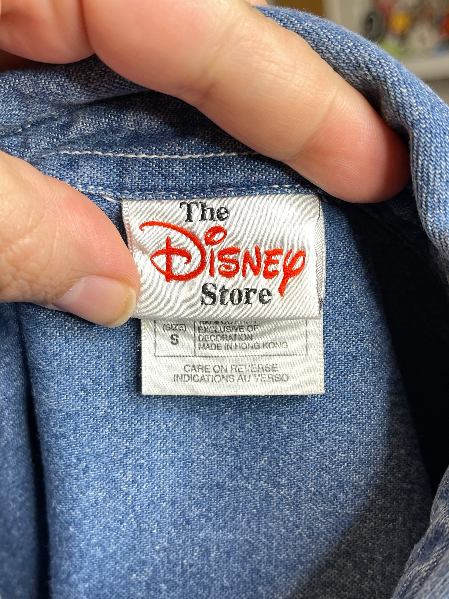 Vintage Minnie & Mickey Mouse Denim Button Down Sz S