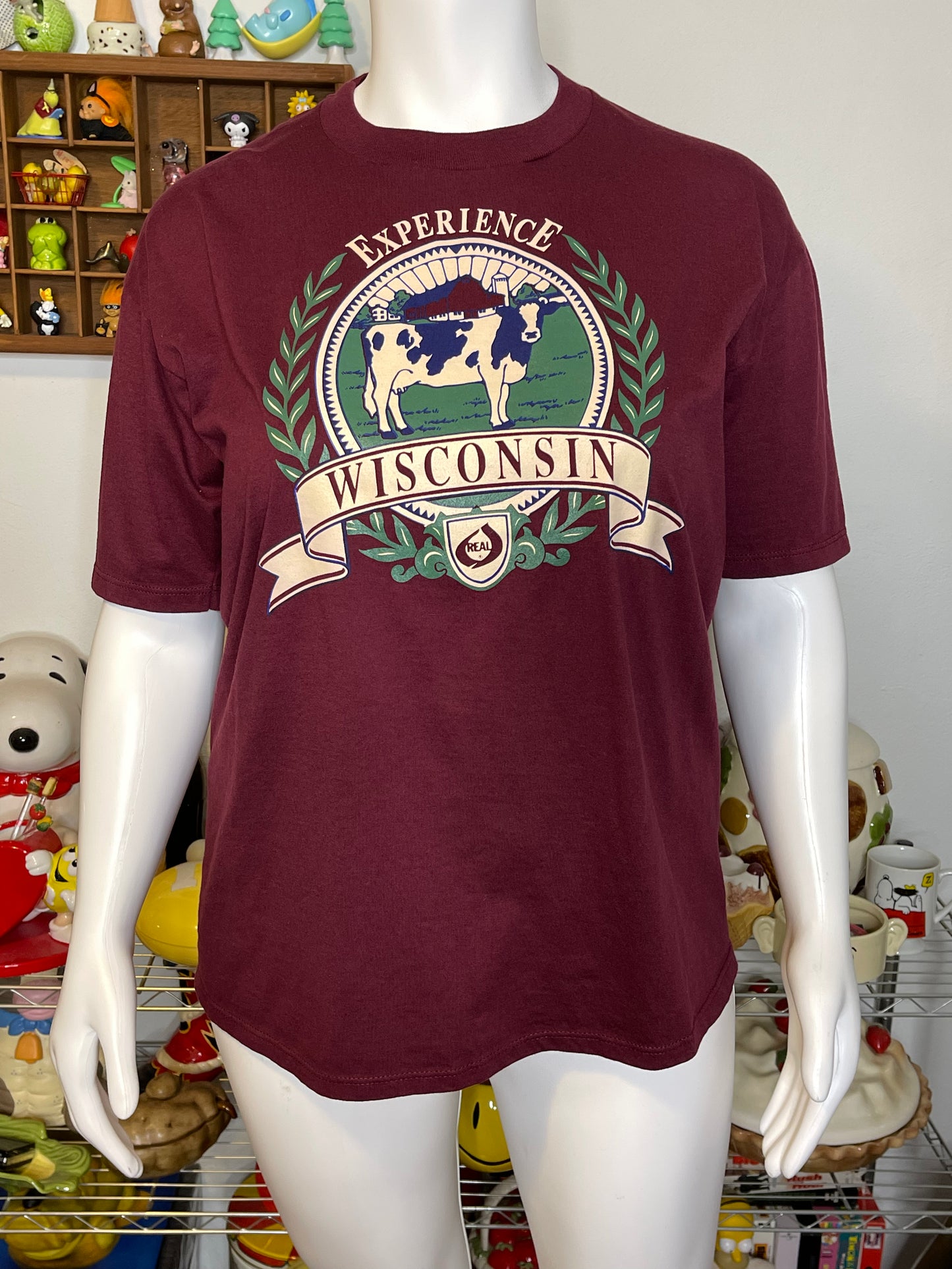 Vintage 90s Experience Wisconsin Cow Graphic Tee Sz XL