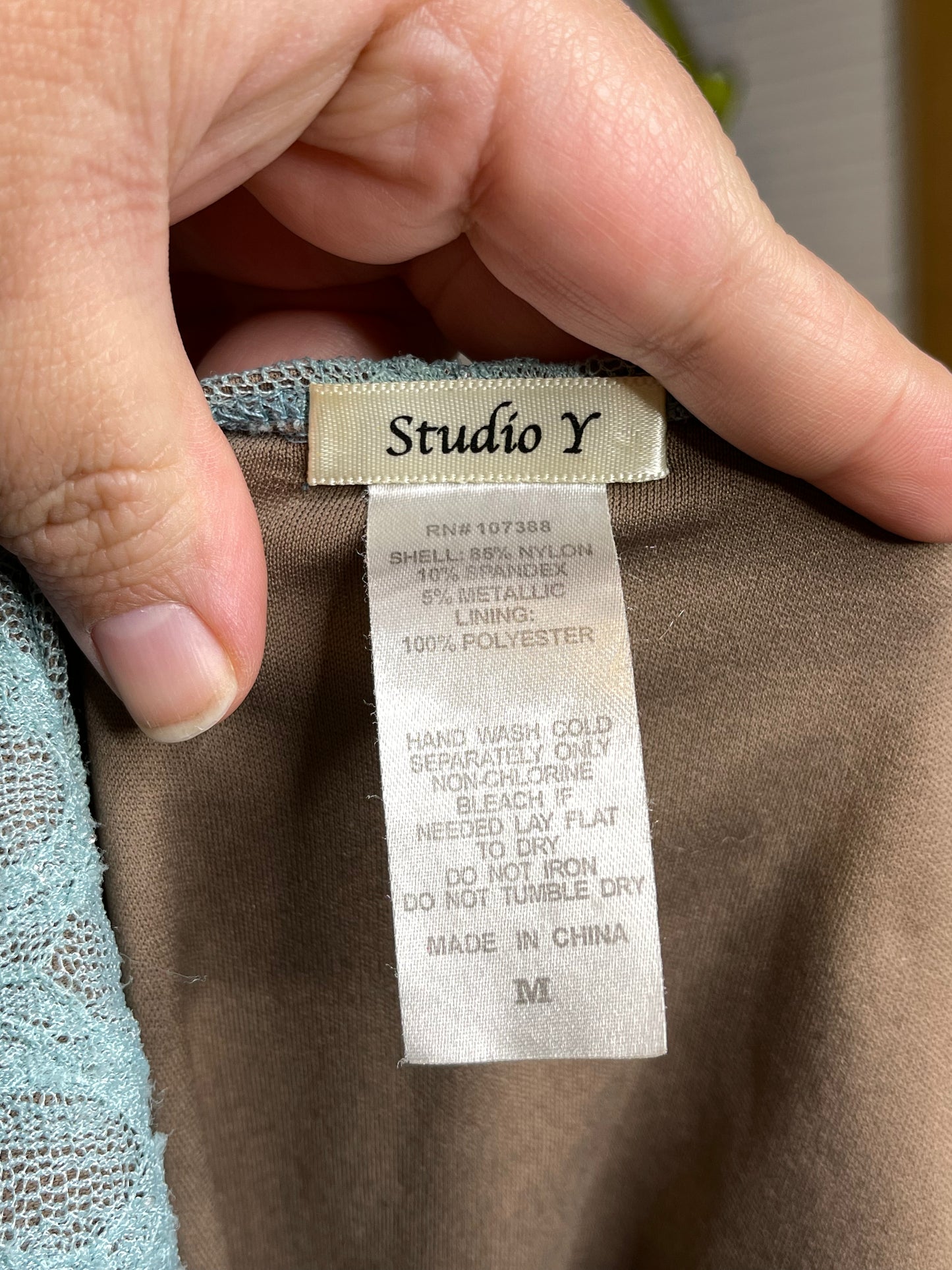 2000s Blue & Brown Romantic Fairy Lace Top Sz M